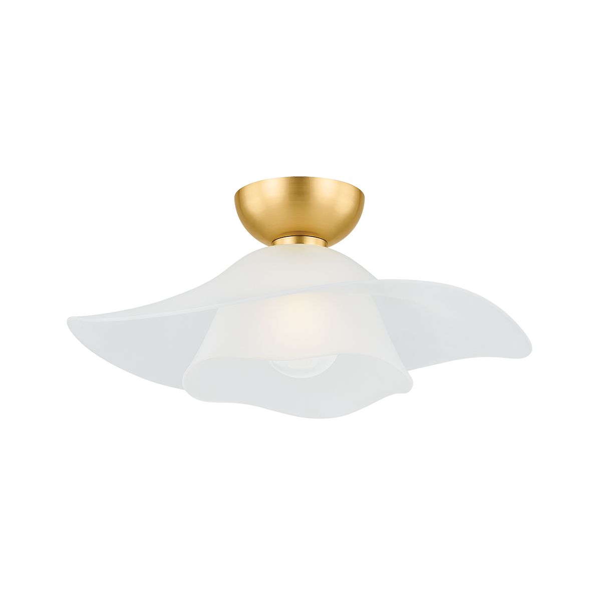 NETHERLEE Flush Mount with Aged Brass Finish