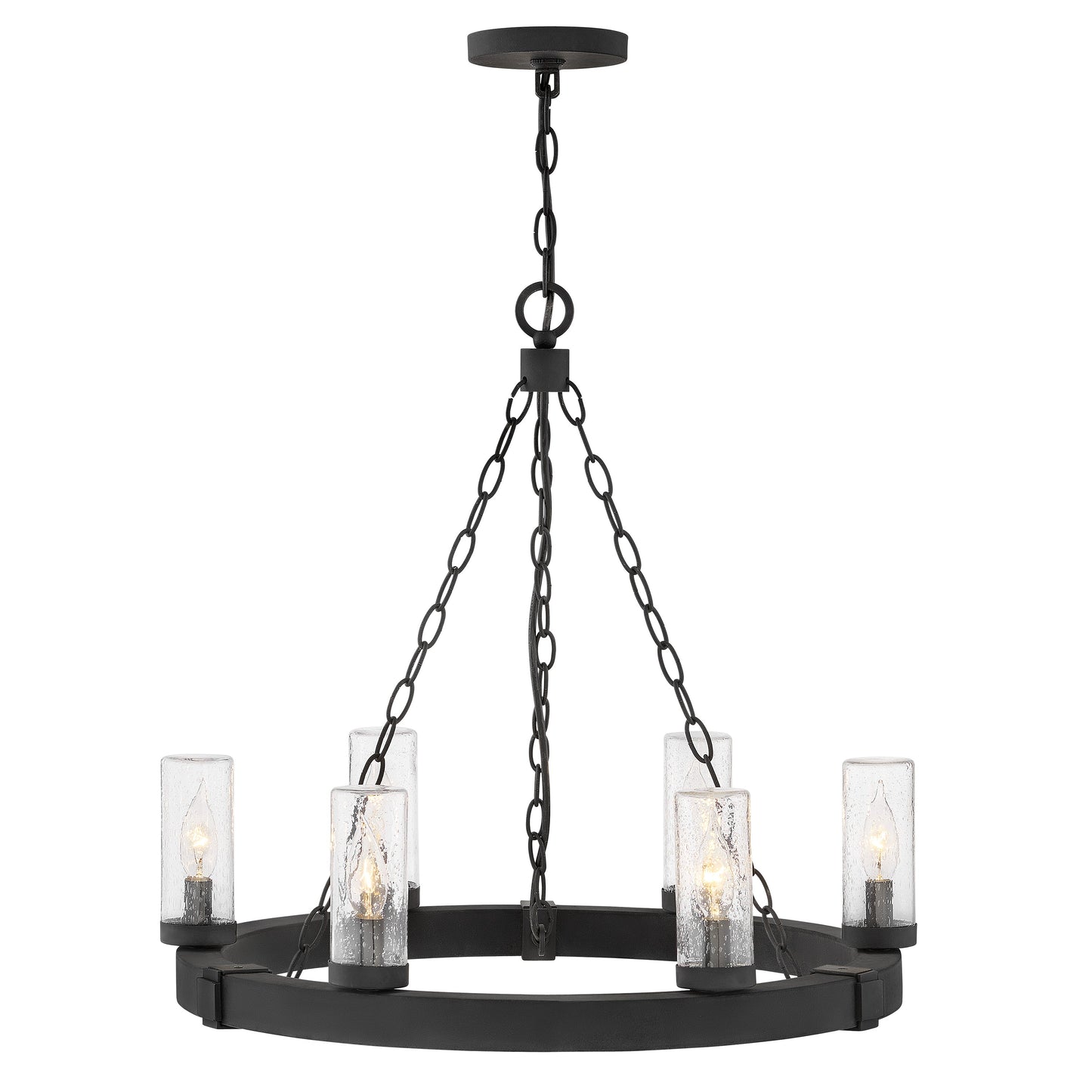 Sawyer Medium Single Tier Chandelier 12v In Black Finish