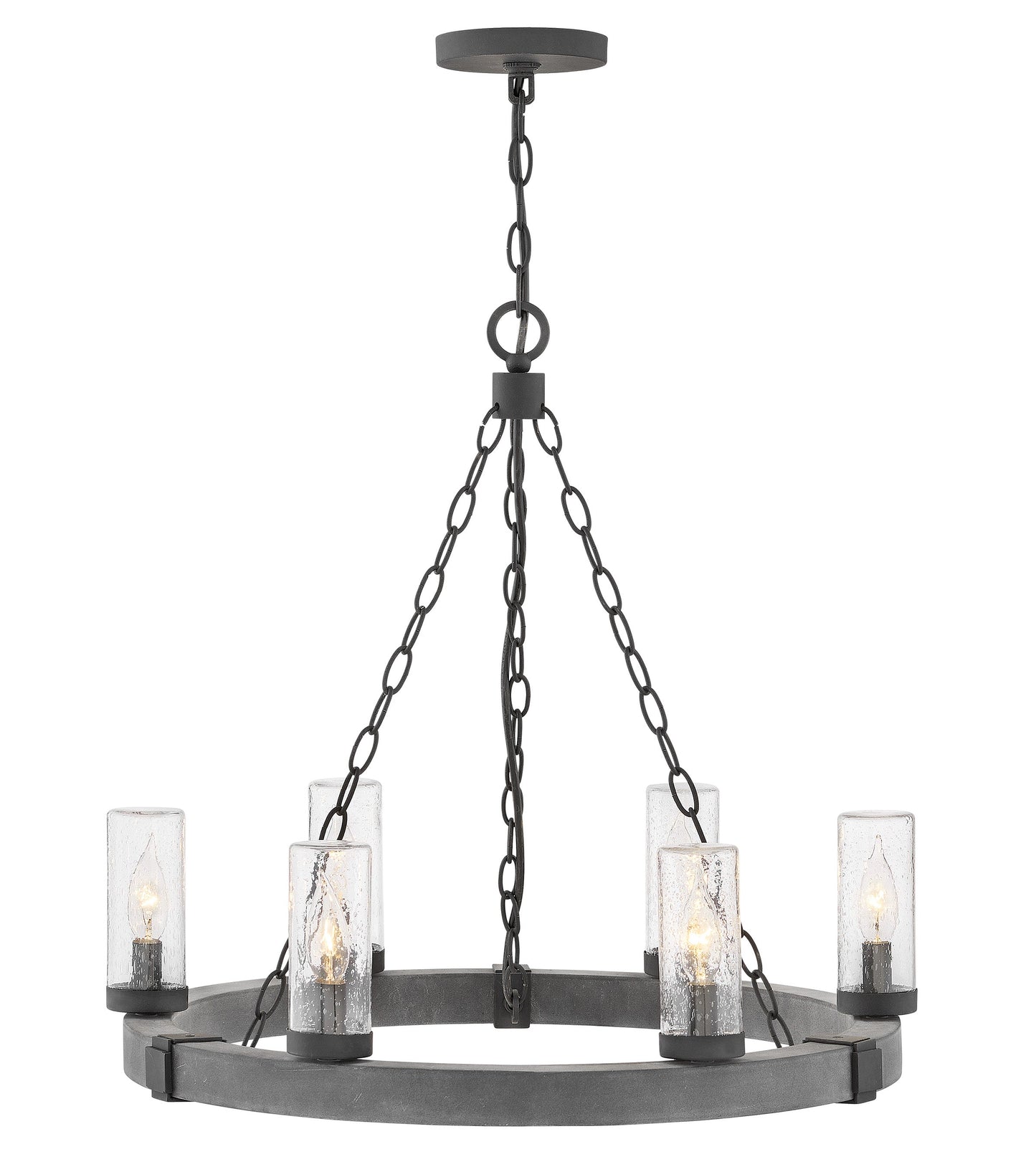 Sawyer Medium Single Tier 12v Chandelier In Black Finish
