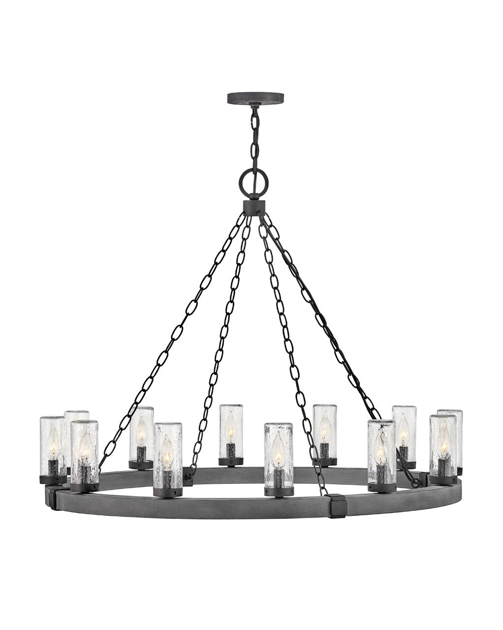 Sawyer Large Single Tier Chandelier In Black Finish