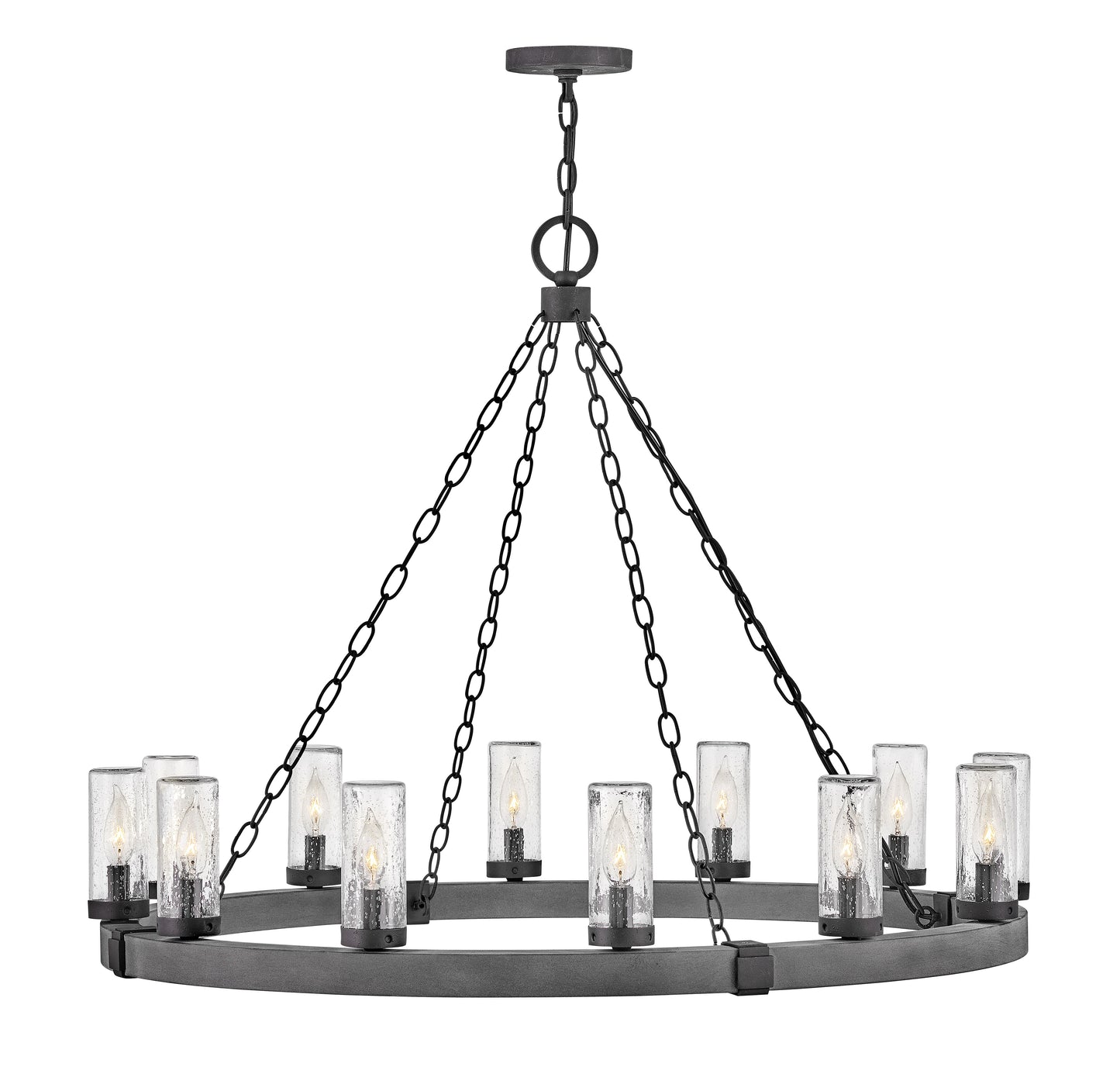 Sawyer Large Single Tier Chandelier In Black Finish