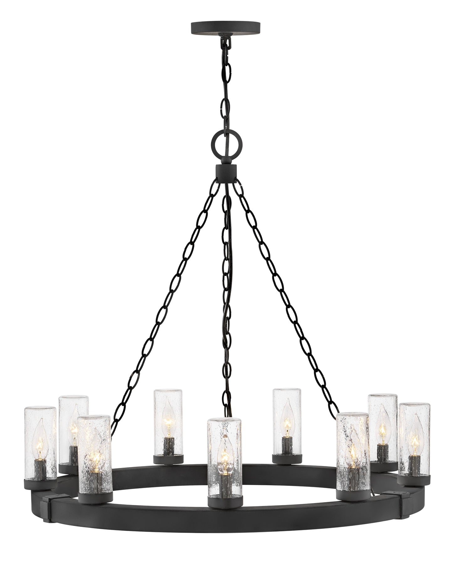 Sawyer Medium Single Tier Chandelier In Black Finish