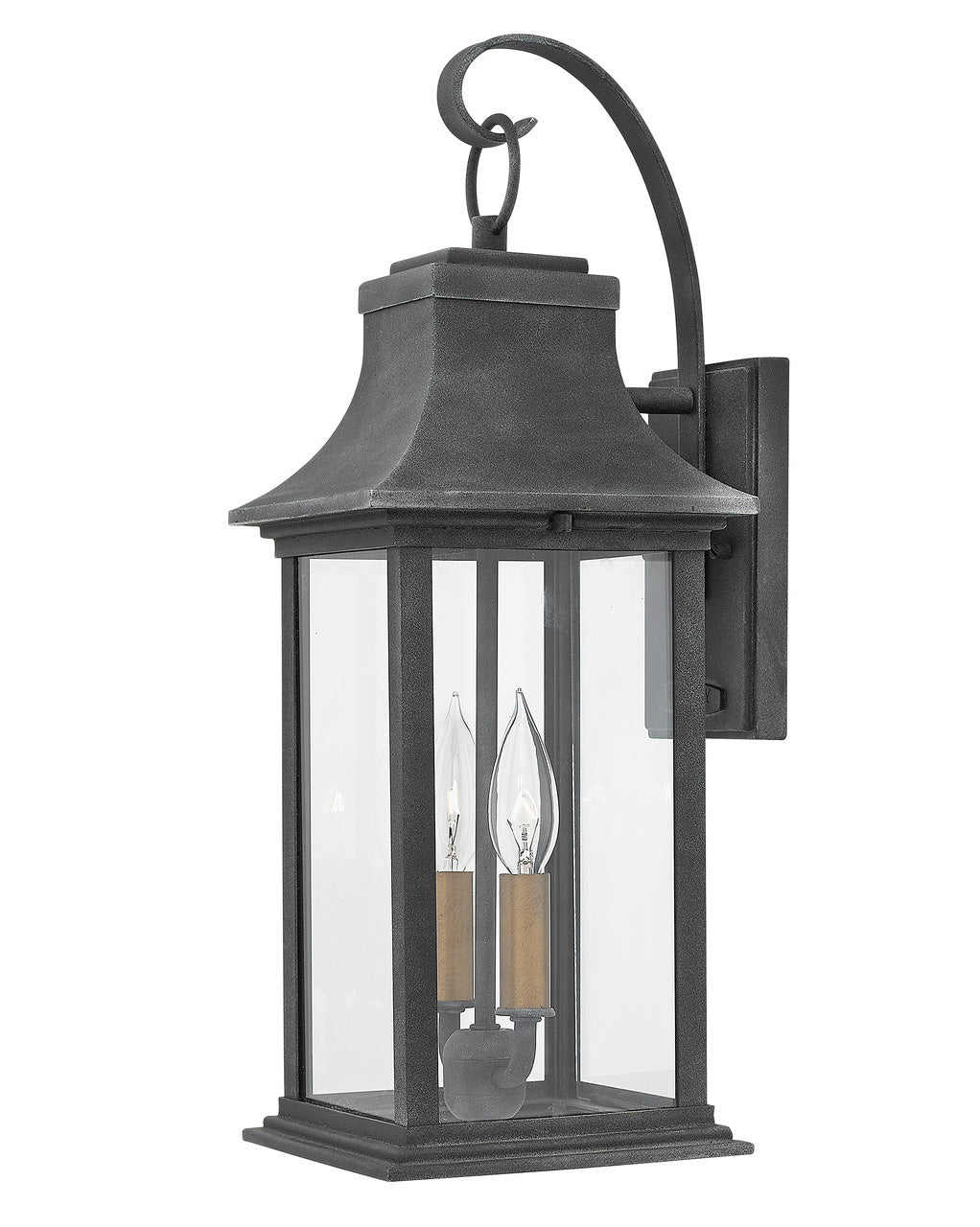 Adair Medium Wall Mount Lantern In Black Finish