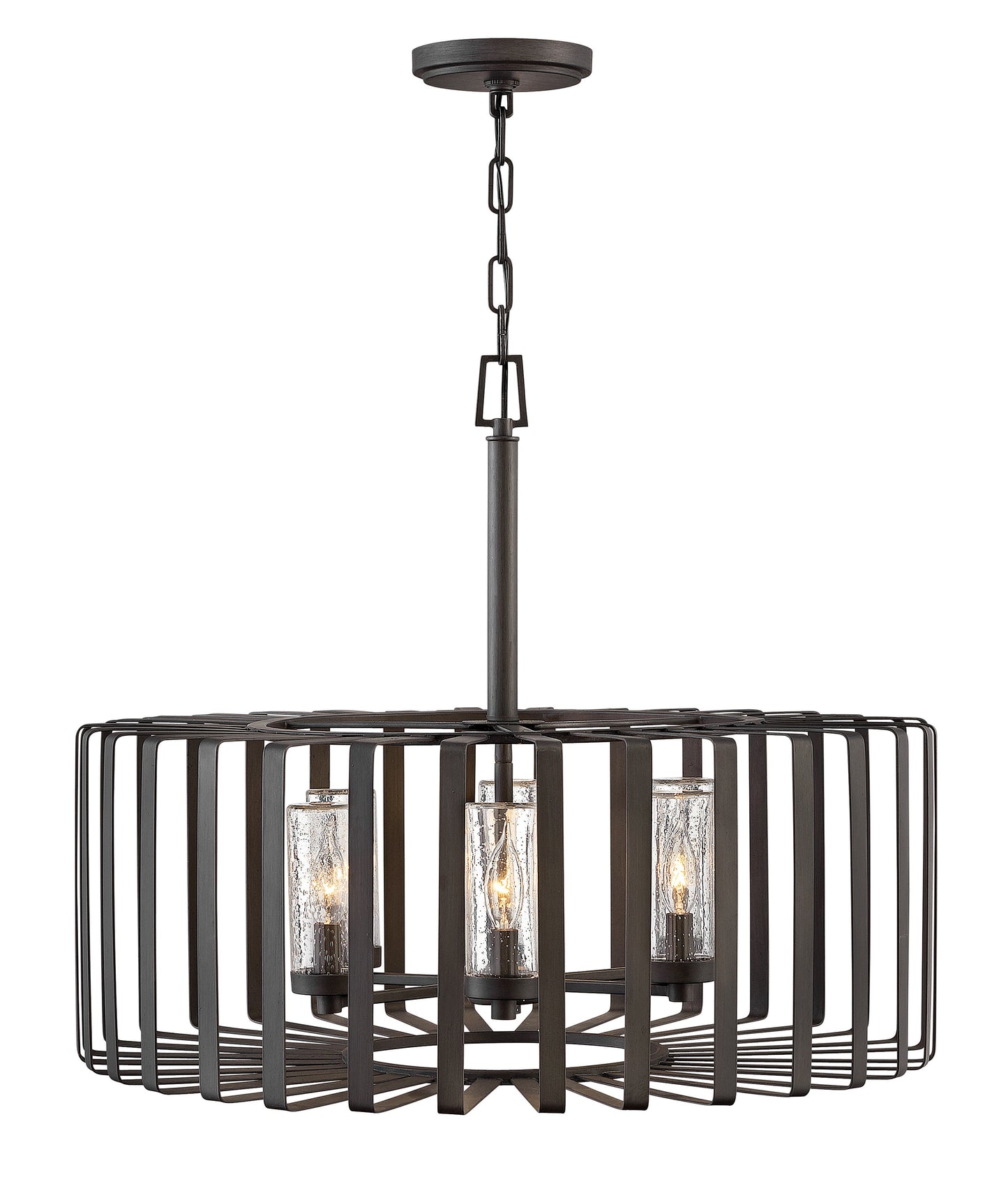 Reid Medium Single Tier Chandelier In Gray Finish