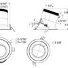 6in Modular Downlight, 5CCT, 60 degree Beam Angle, Slope Ceiling, Gold, Black Trim