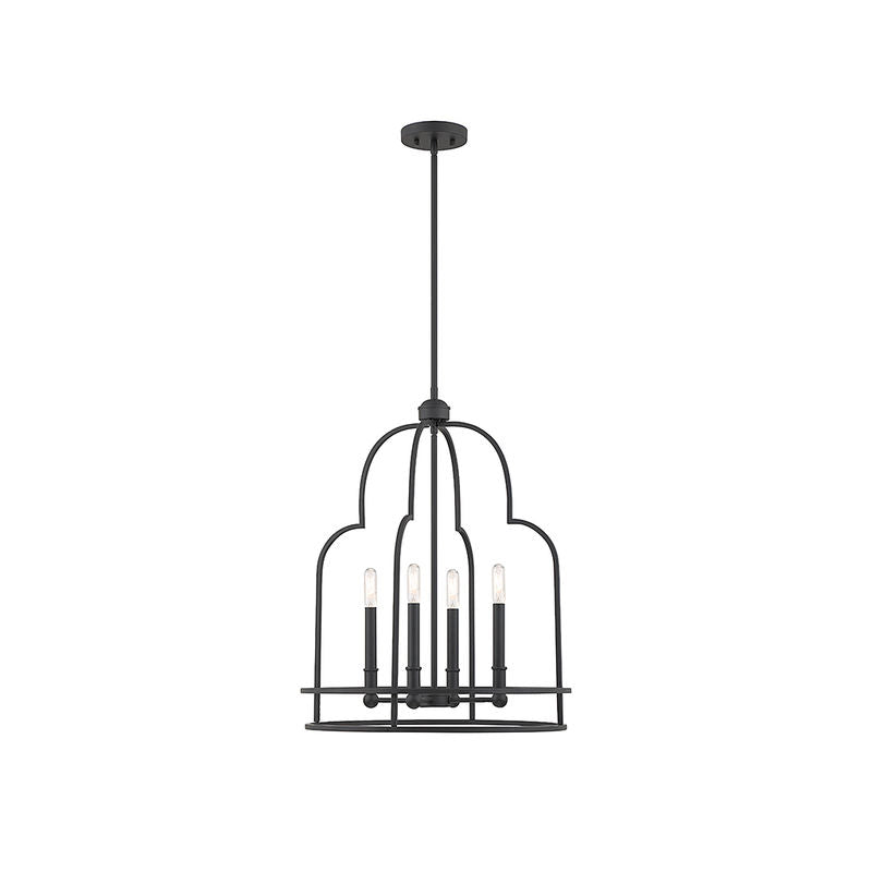 Diplomat 4-Light Pendant in Matte Black Matte Black