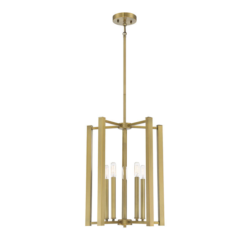 Benson 5-Light Pendant in Warm Brass Warm Brass