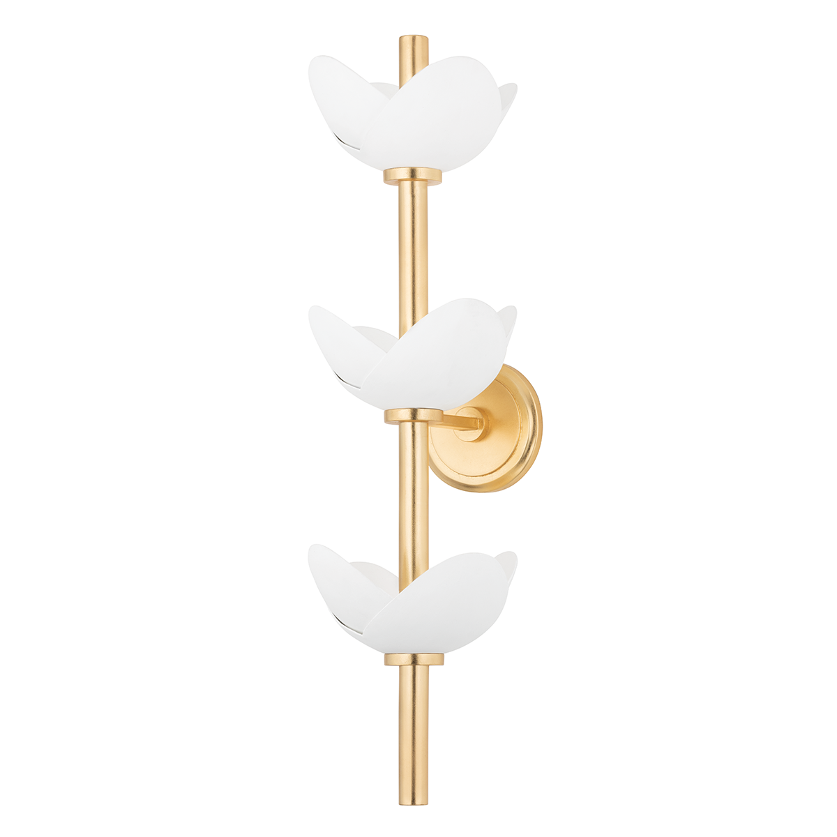 Dawson Wall Sconce with Gold Leaf/white Plaster Finish