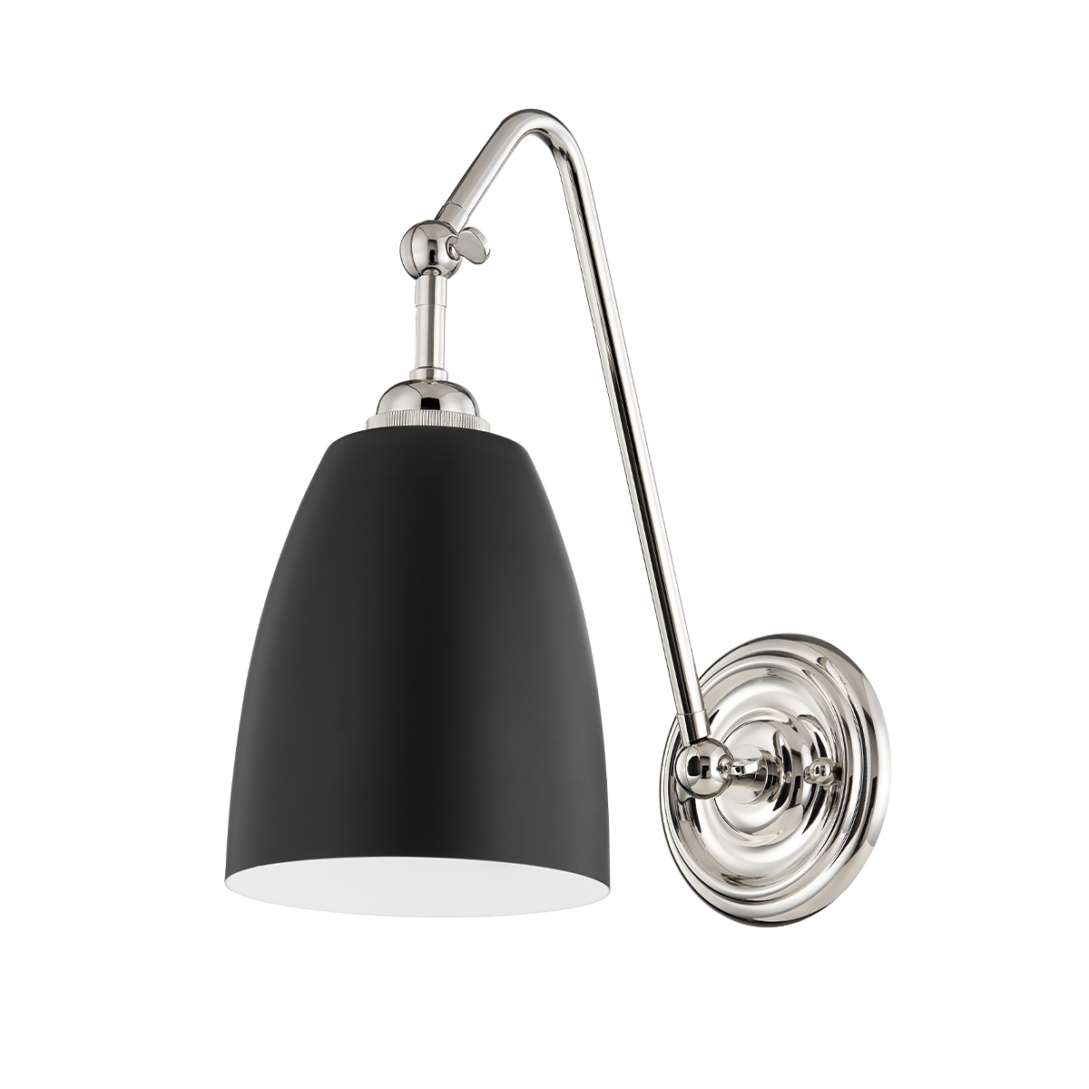 Millwood Wall Sconce with Polished Nickel/black Finish