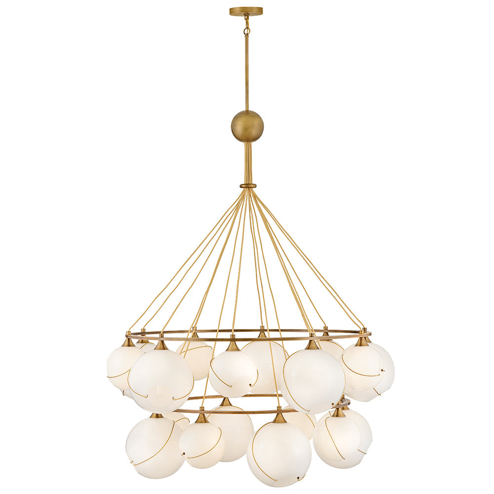 Skye Extra Large Two Tier Chandelier In Light Brass Finish