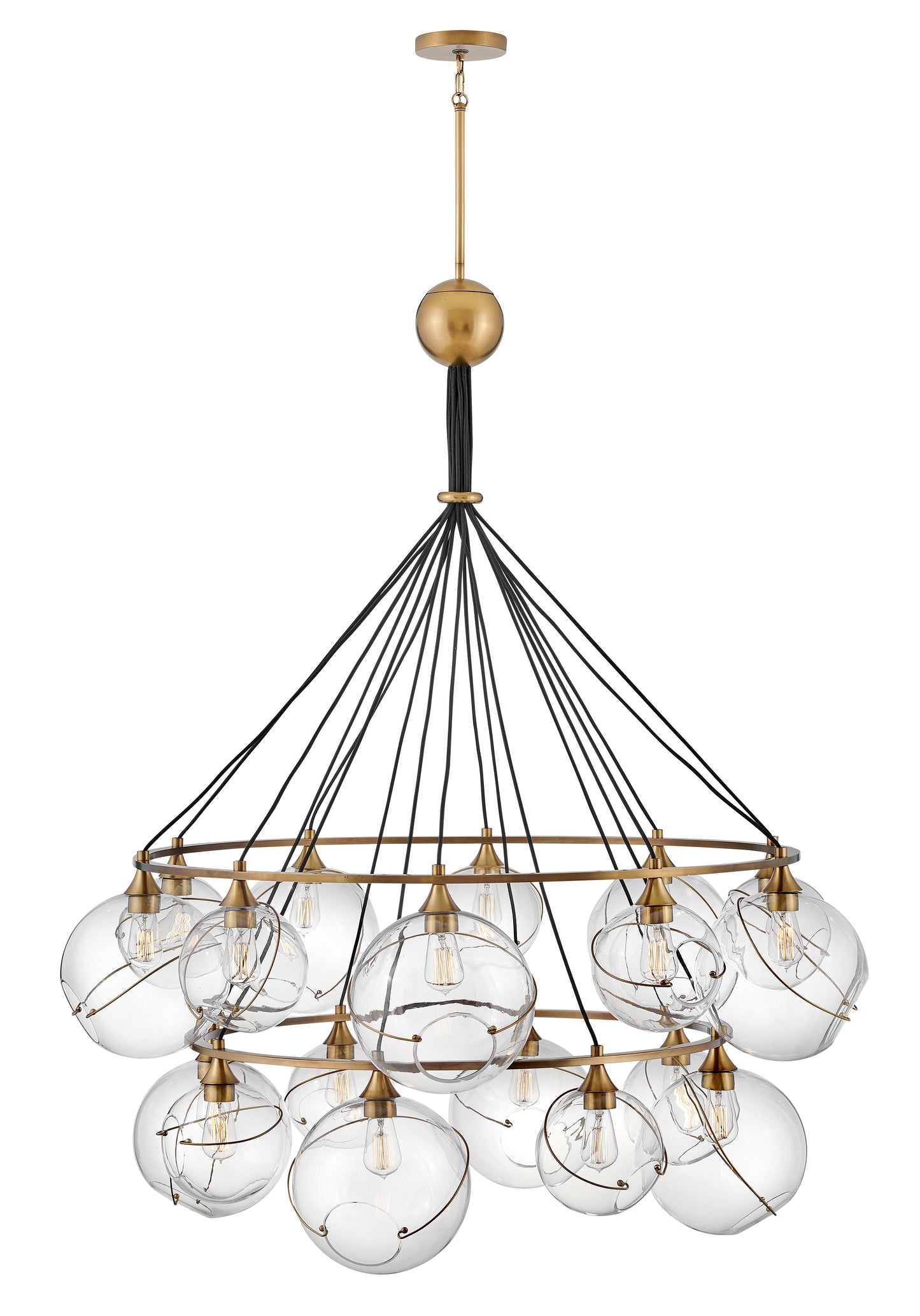 Skye Extra Large Two Tier Chandelier In Light Brass Finish