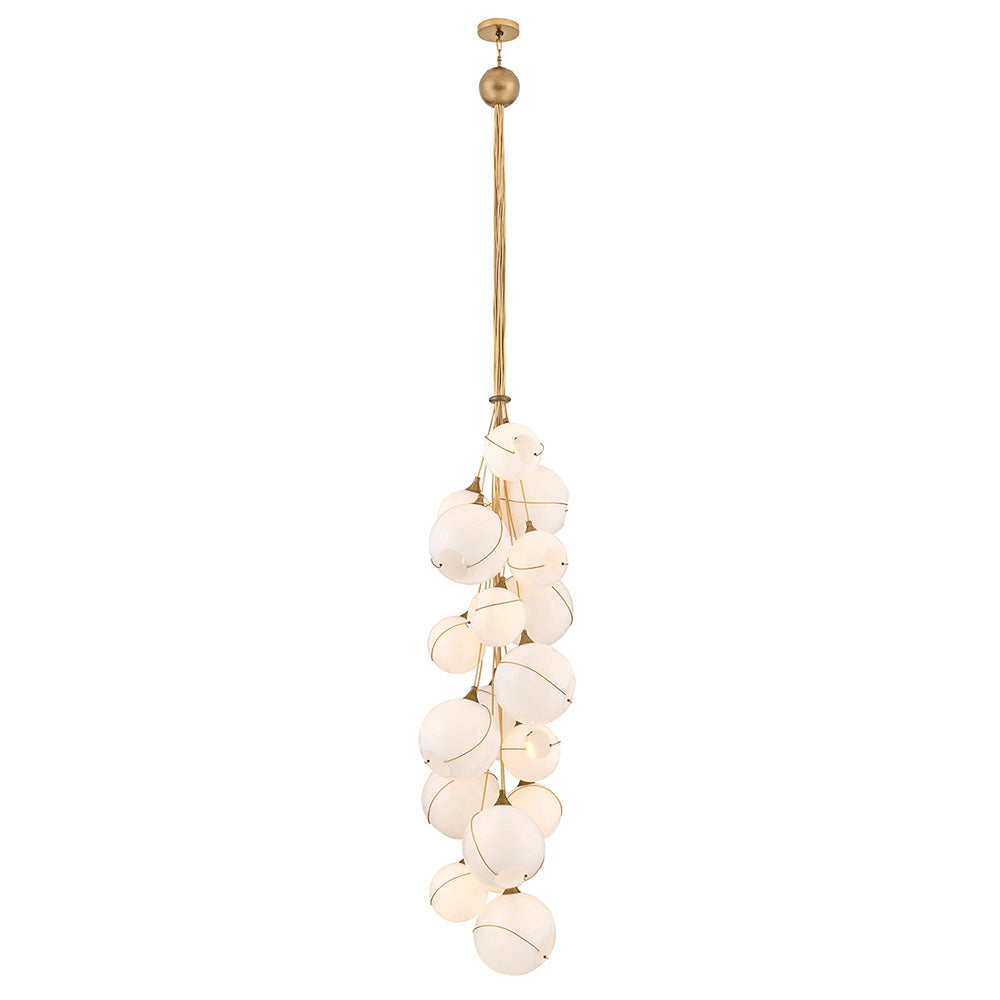 Skye Double XL Multi Tier Chandelier In Light Brass Finish