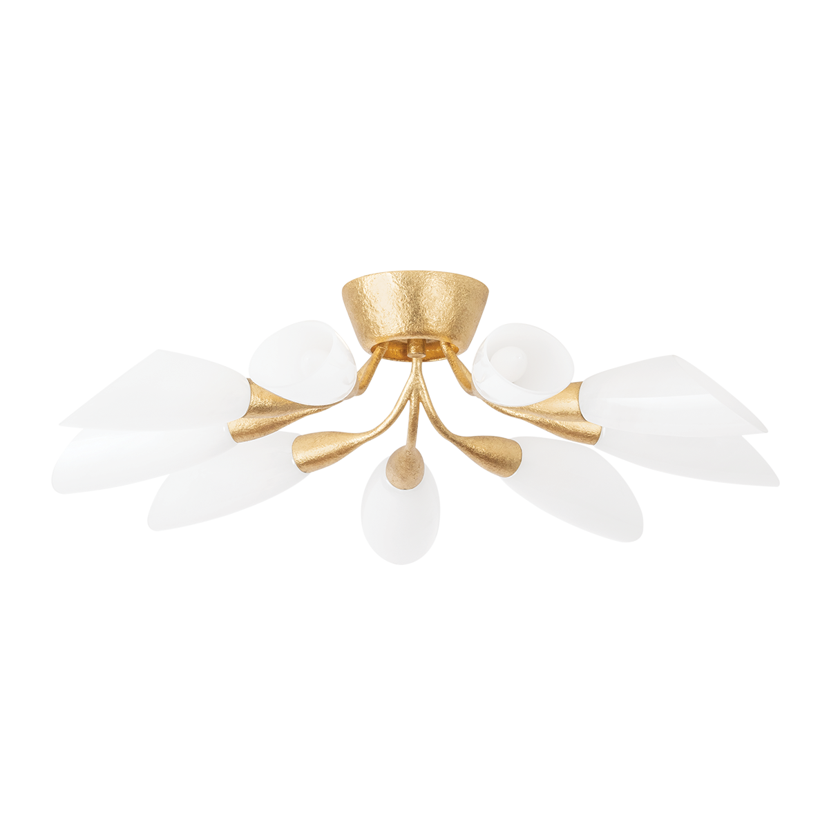 ENFIELD Semi Flush with Vintage Gold Leaf Finish