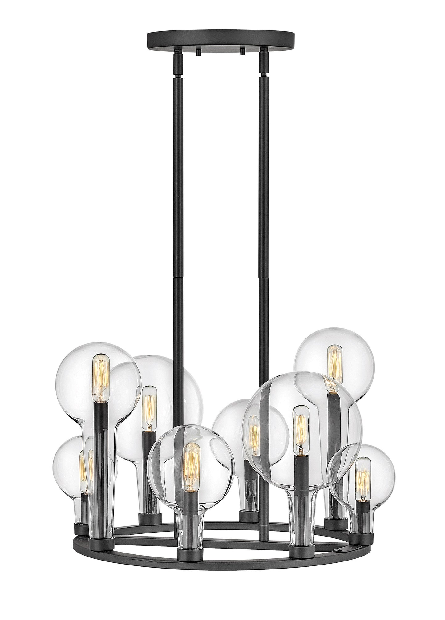 Alchemy Medium Single Tier Chandelier In Black Finish