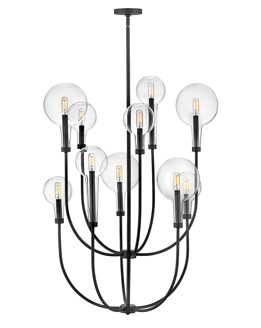 Alchemy Medium Multi Tier Chandelier In Black Finish