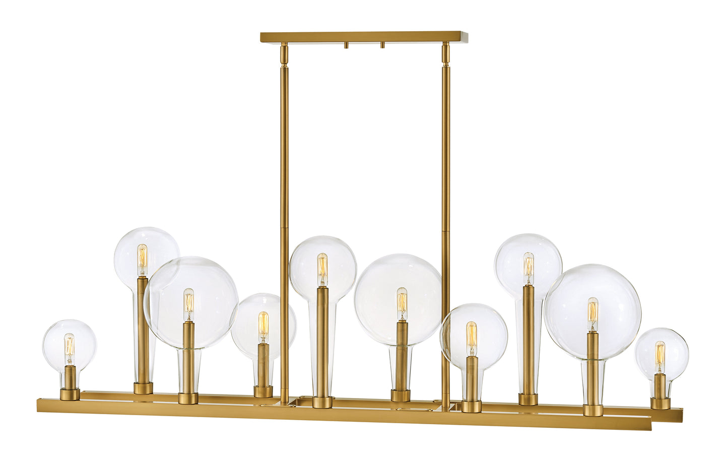 Alchemy Medium Ten Light Linear In Light Brass Finish