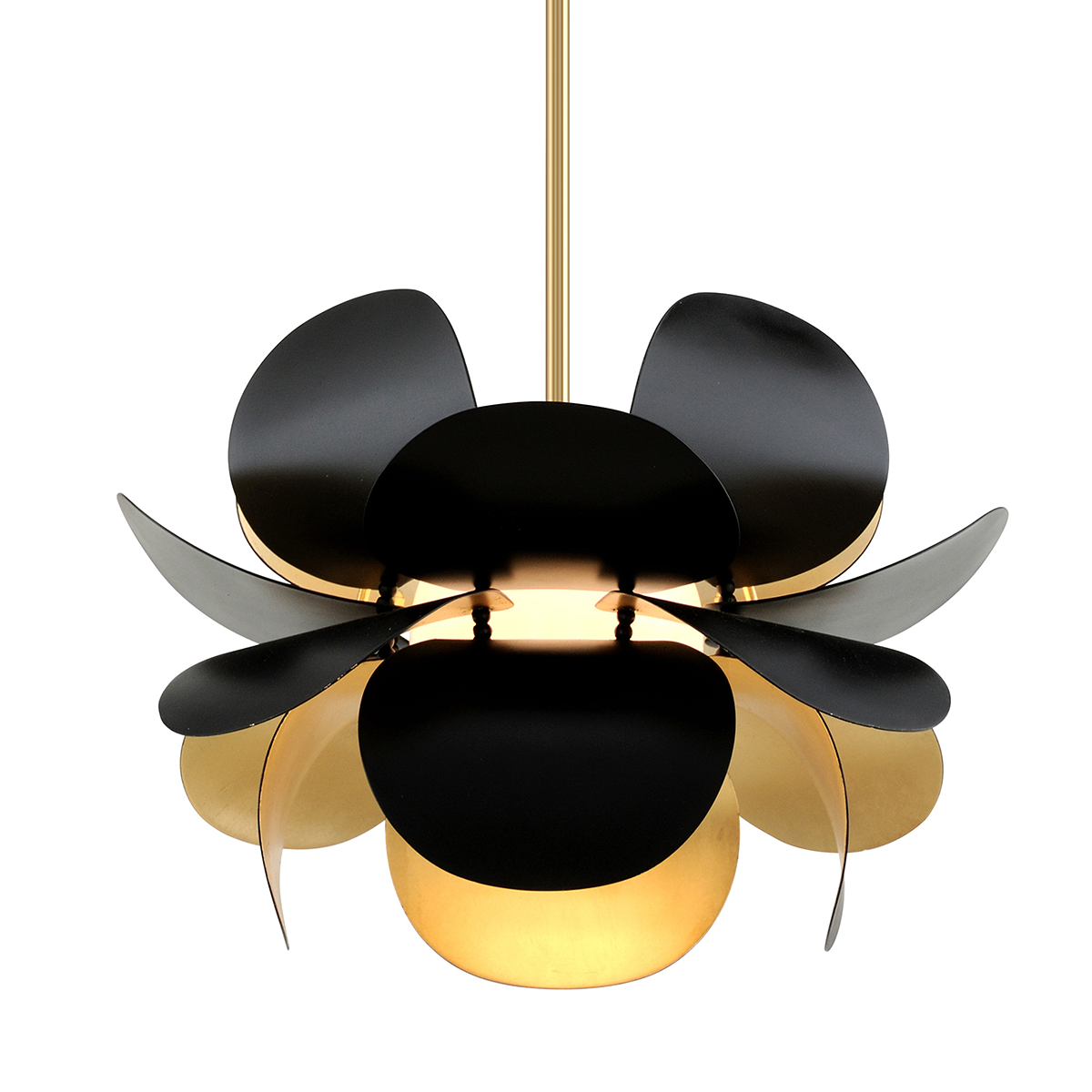 Ginger Chandelier In Gold Leaf/soft Black Combo Finish