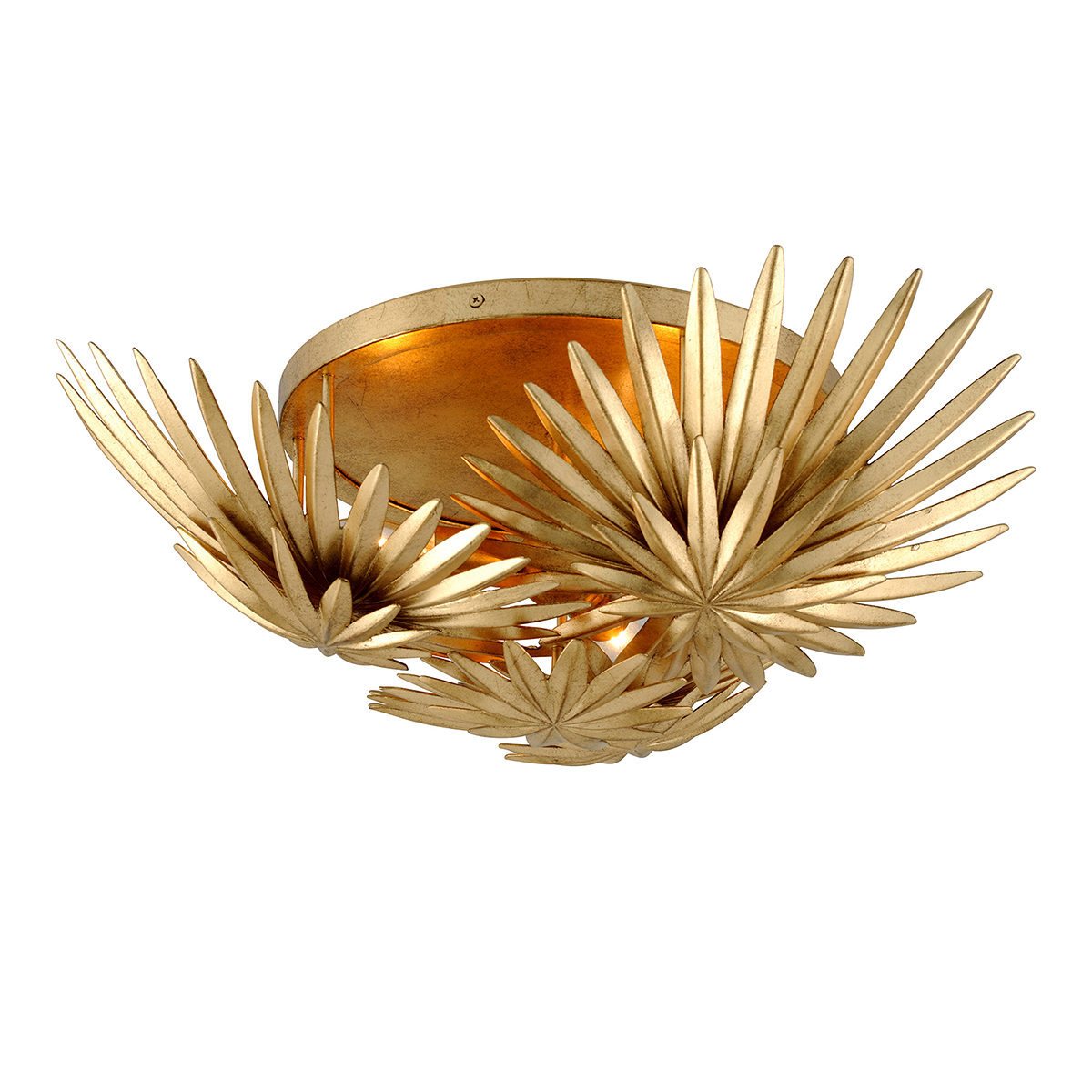 Savvy Semi Flush In VINTAGE GOLD LEAF Finish