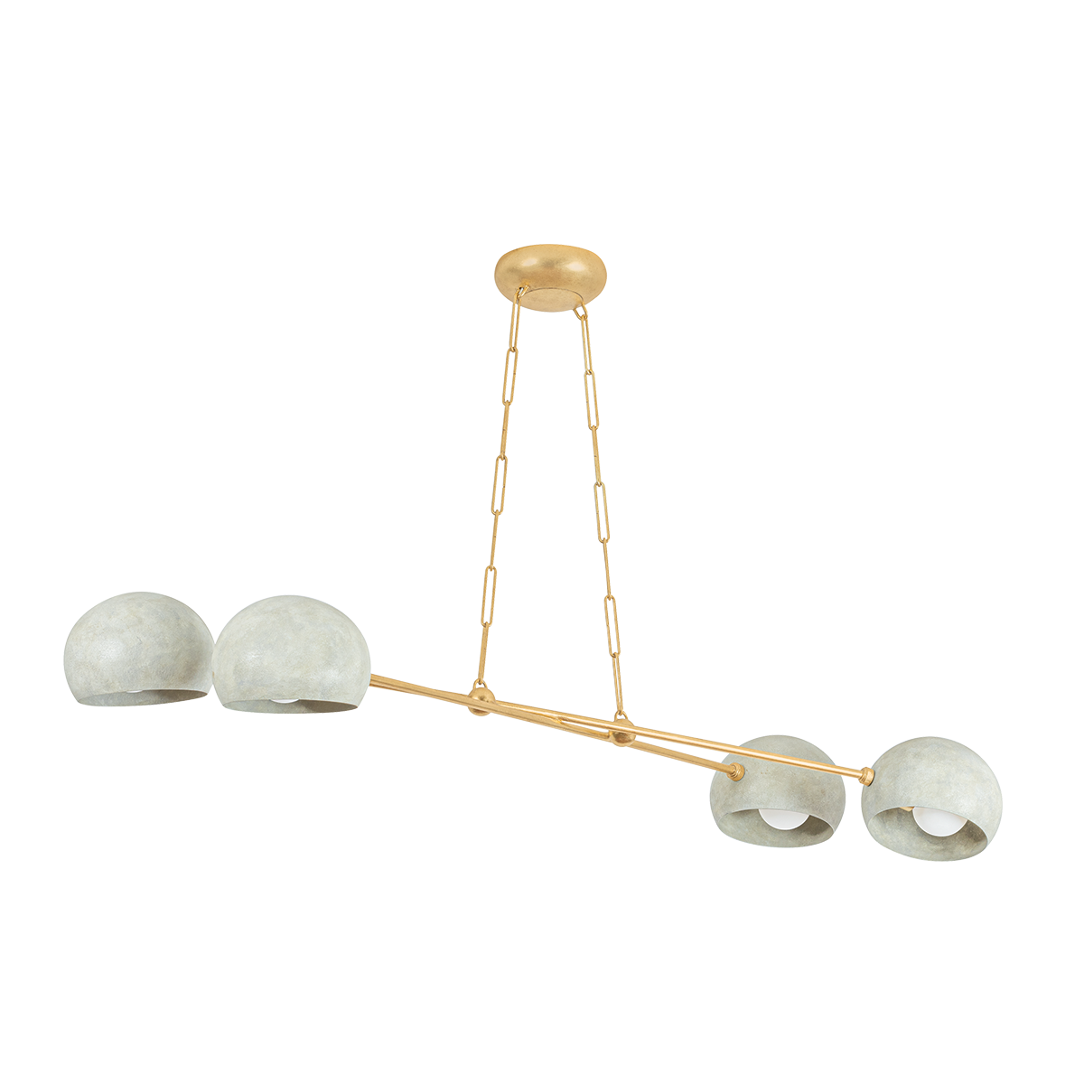 TURNER Chandelier with Vintage Gold Leaf/Limewash Plaster Finish