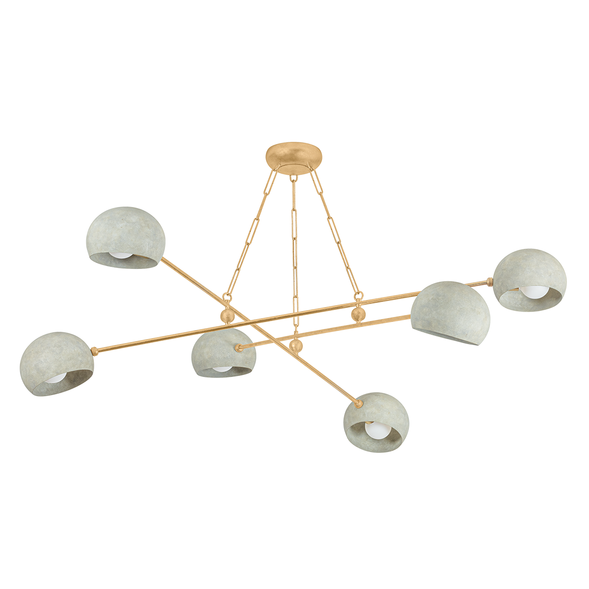TURNER Chandelier with Vintage Gold Leaf/Limewash Plaster Finish