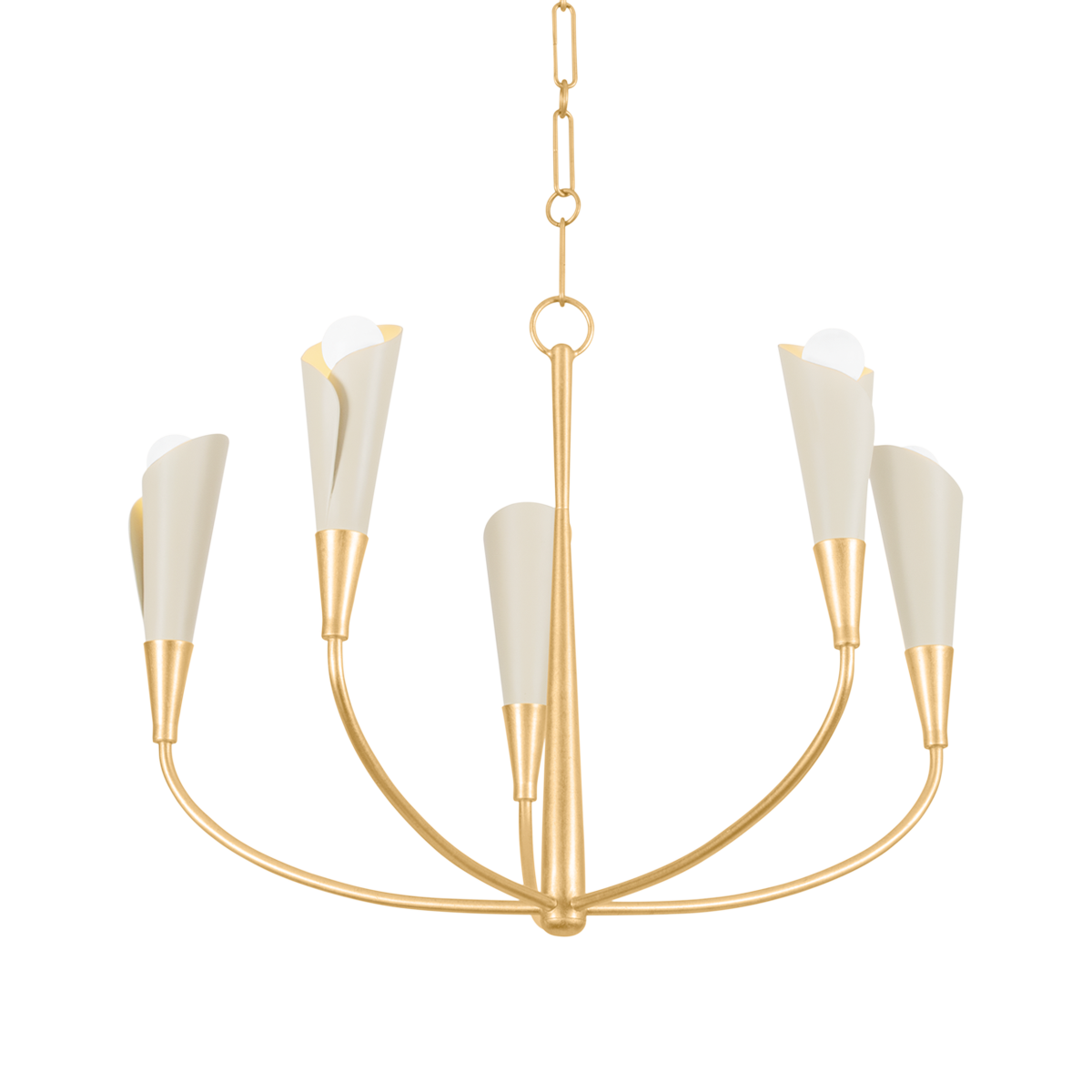MONTROSE Chandelier with VINTAGE GOLD LEAF/SOFT SAND Finish