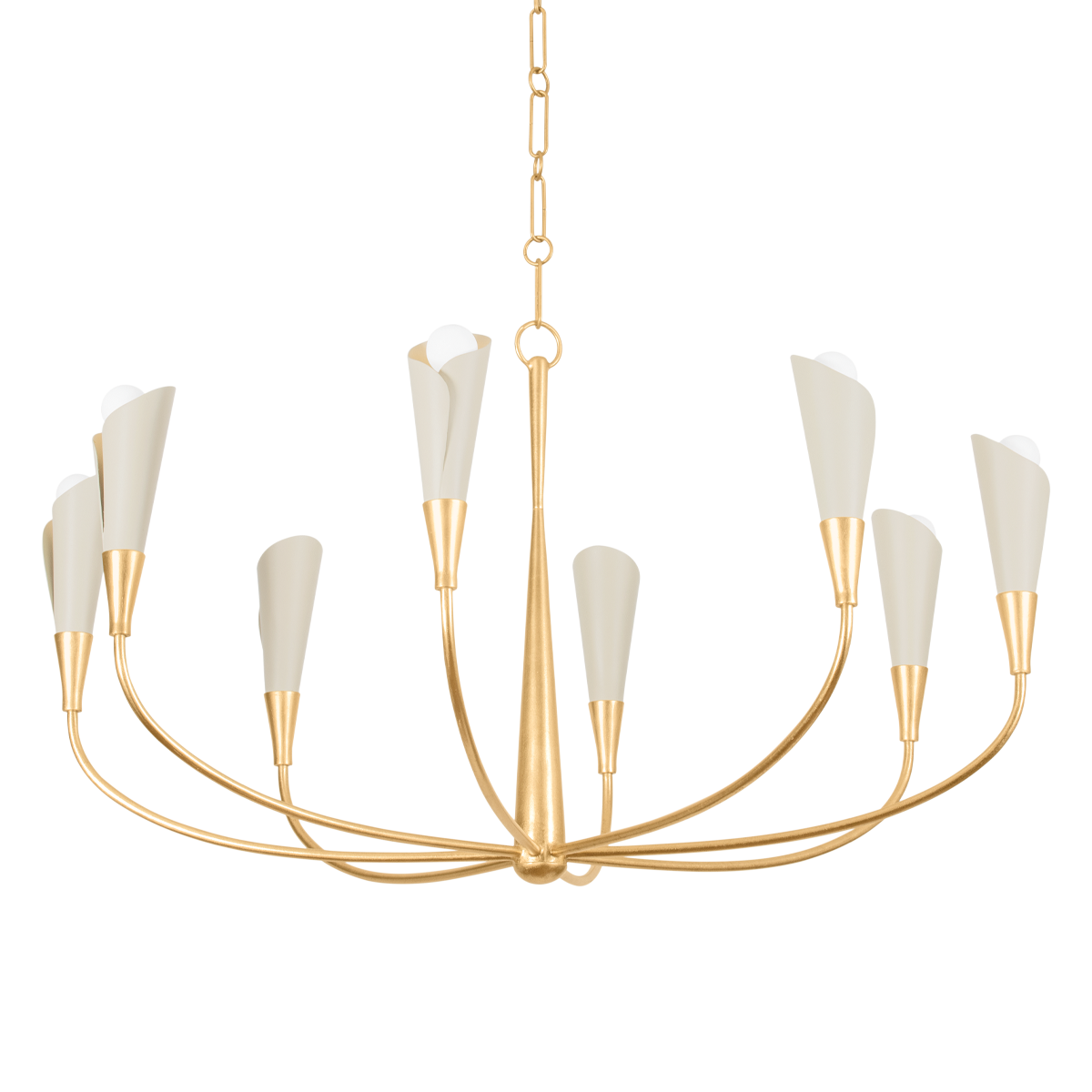 MONTROSE Chandelier with VINTAGE GOLD LEAF/SOFT SAND Finish