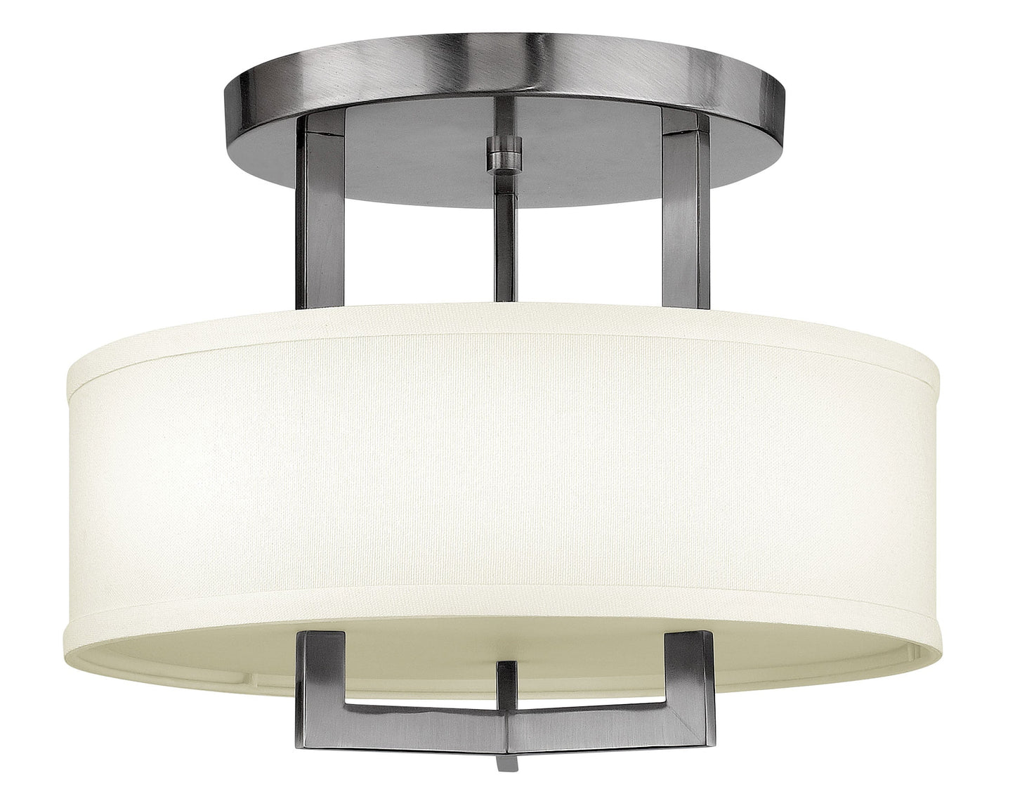 Hampton Medium Semi-Flush Mount In Brushed Nickel Finish