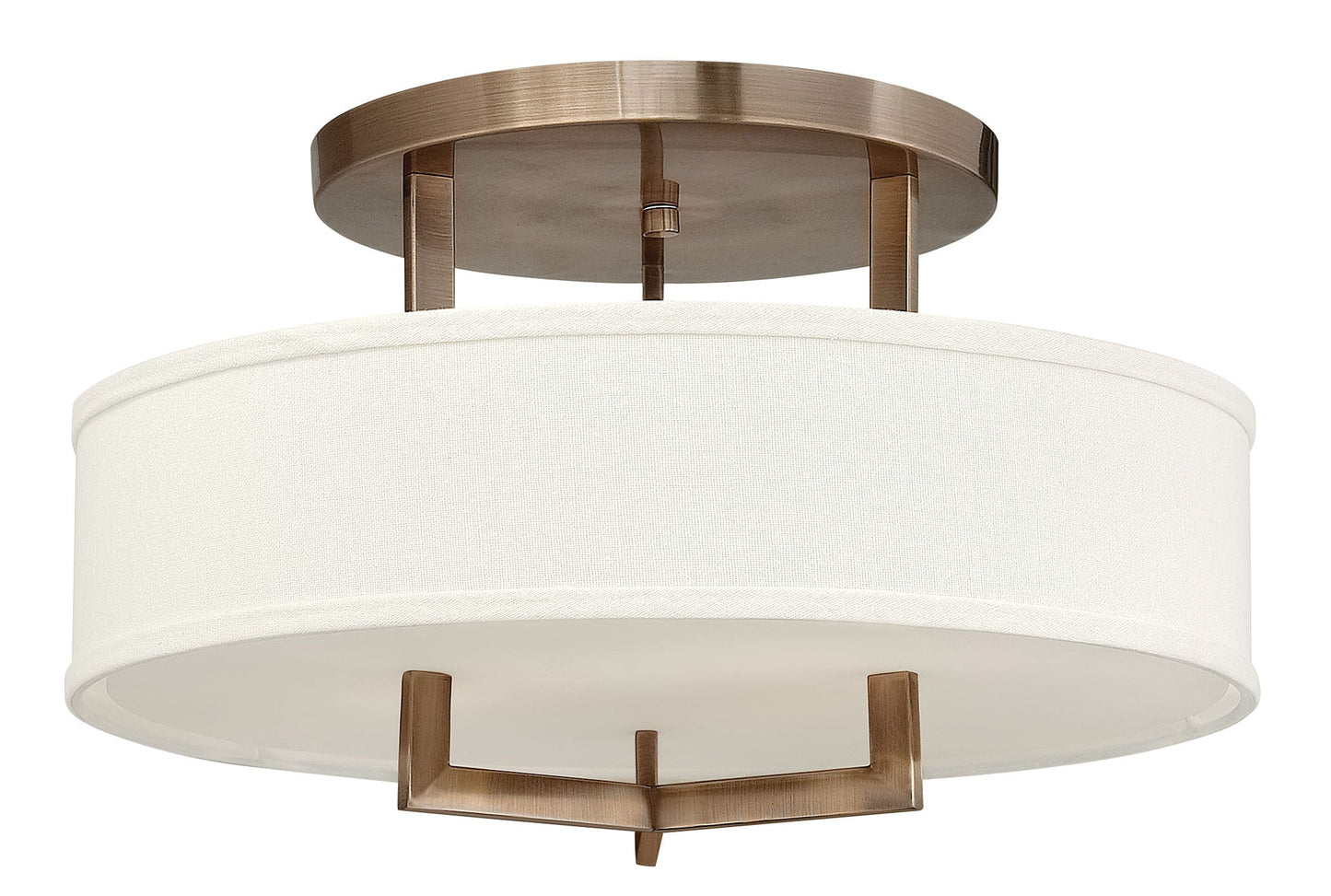 Hampton Medium Semi-Flush Mount In Light Brass Finish