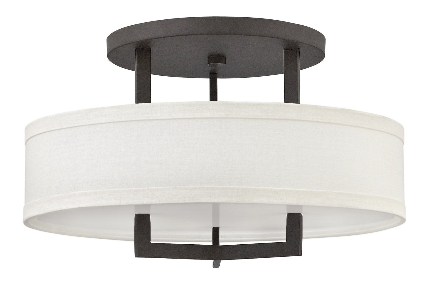 Hampton Medium Semi-Flush Mount In Dark Bronze Finish
