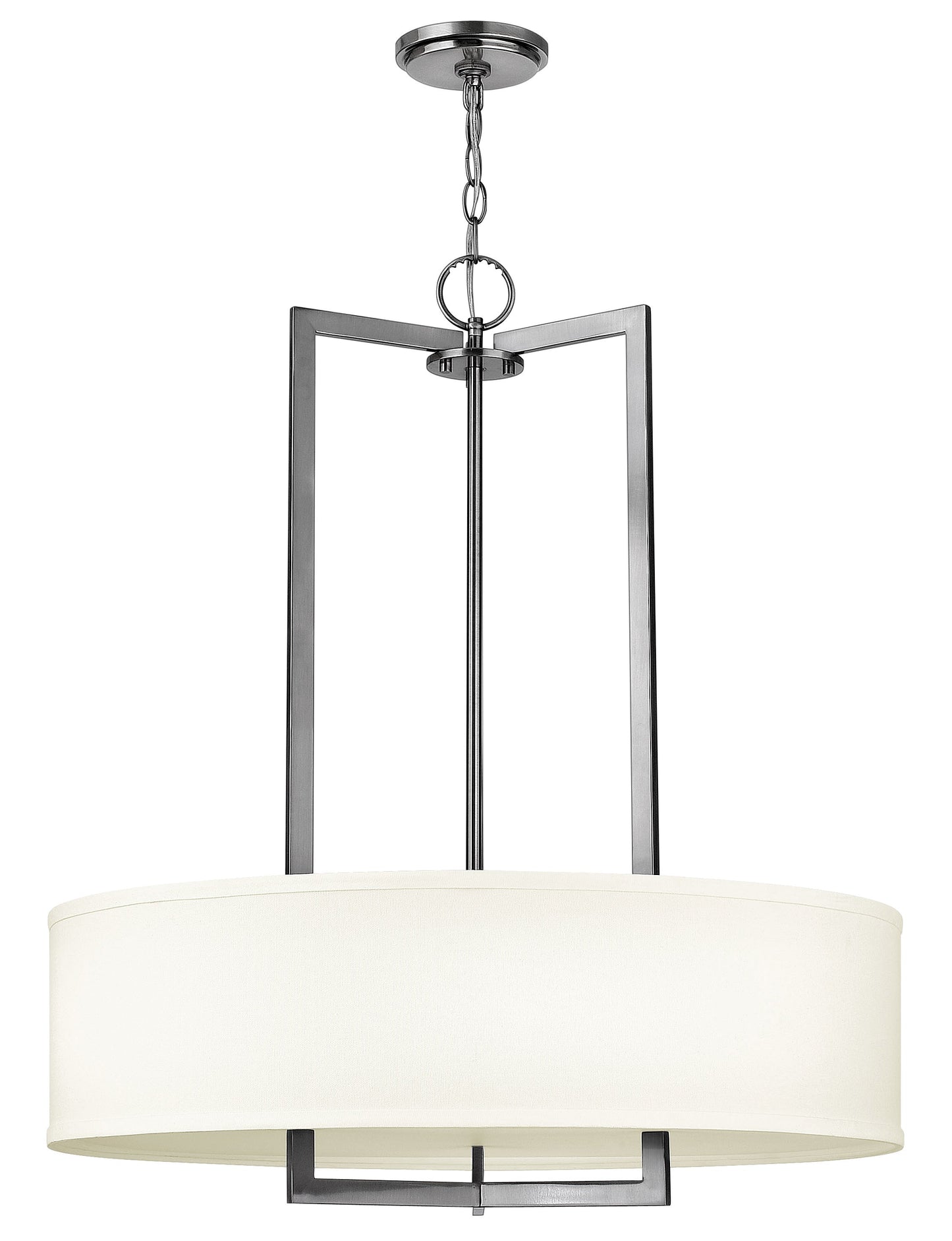 Hampton Medium Drum Chandelier In Brushed Nickel Finish