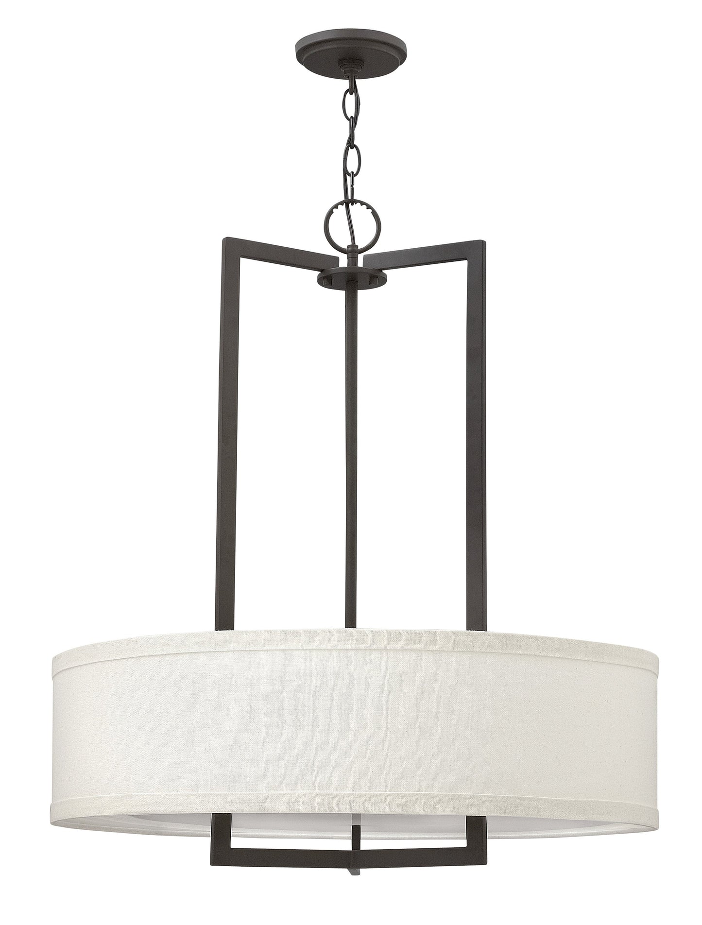 Hampton Medium Drum Chandelier In Dark Bronze Finish