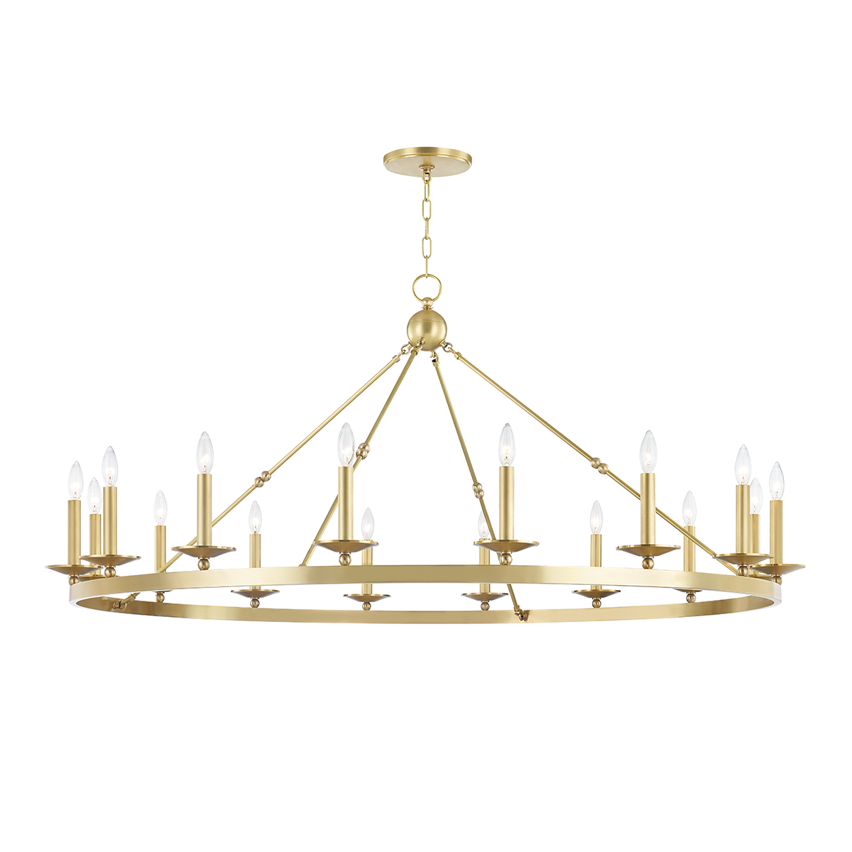 Allendale Chandelier with Aged Brass Finish