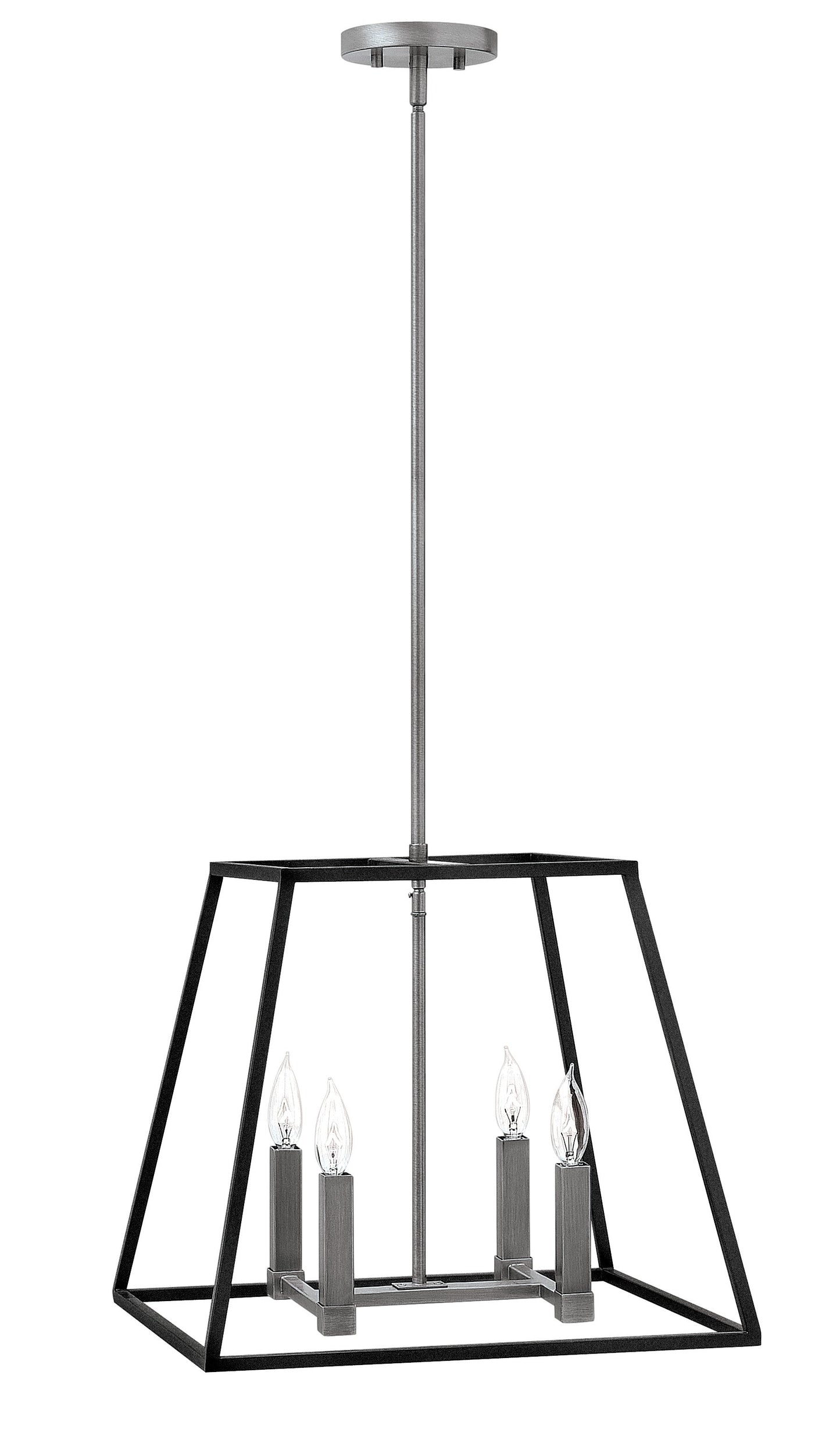 Fulton Large Open Frame Pendant In Black Finish