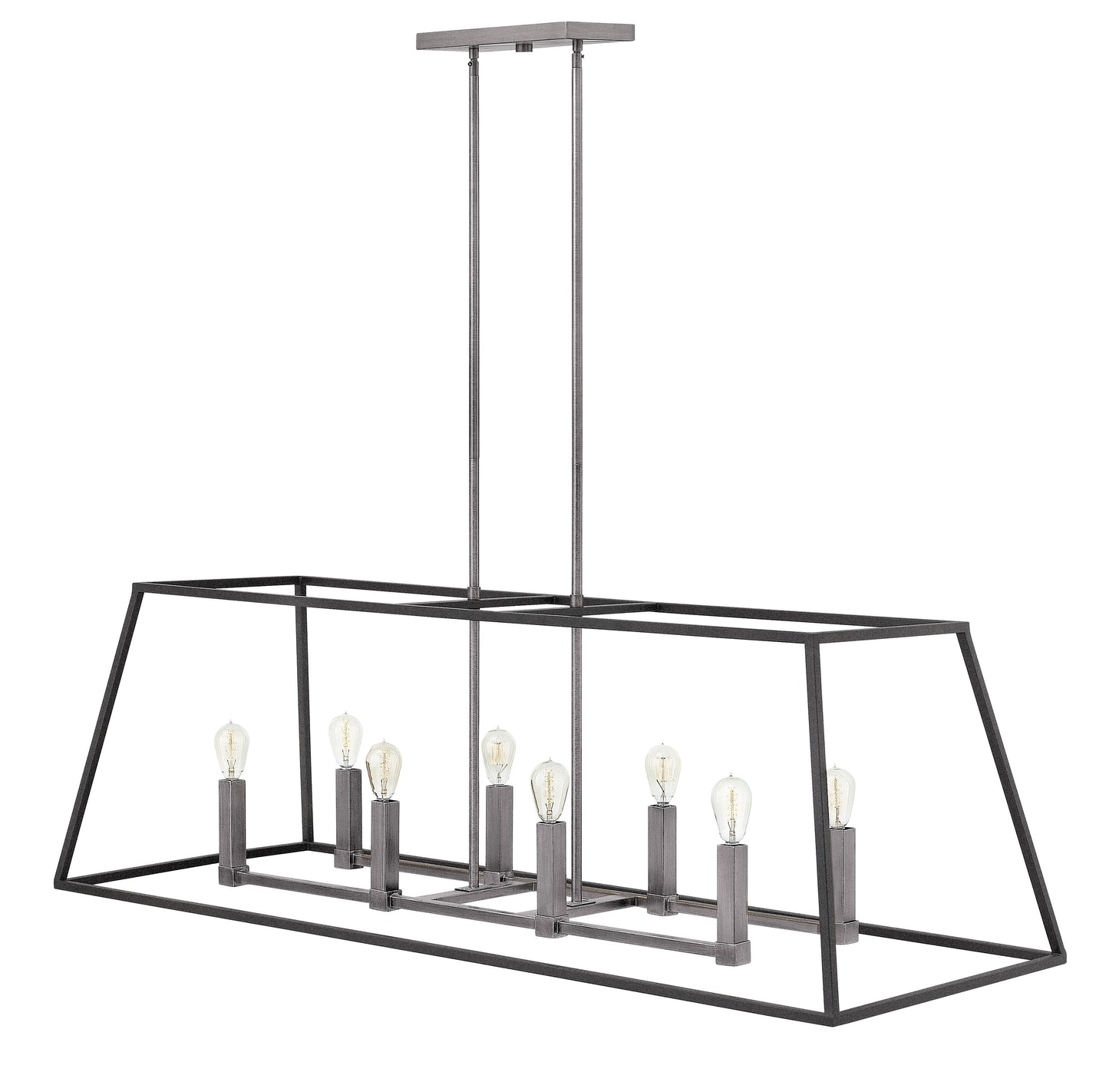Fulton Medium Eight Light Open Frame Linear In Black Finish