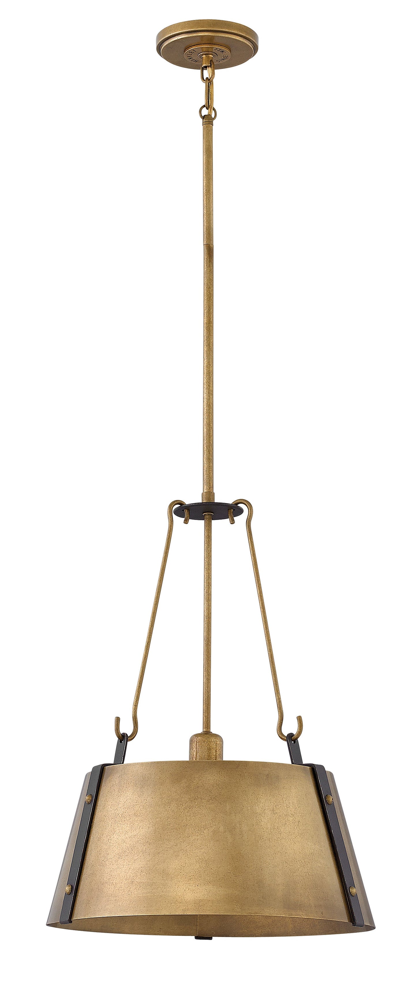 Cartwright Medium Drum Pendant In Light Brass Finish