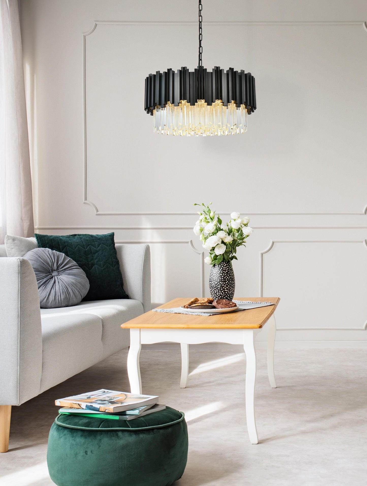 Willow 24 inch Chandelier in Black