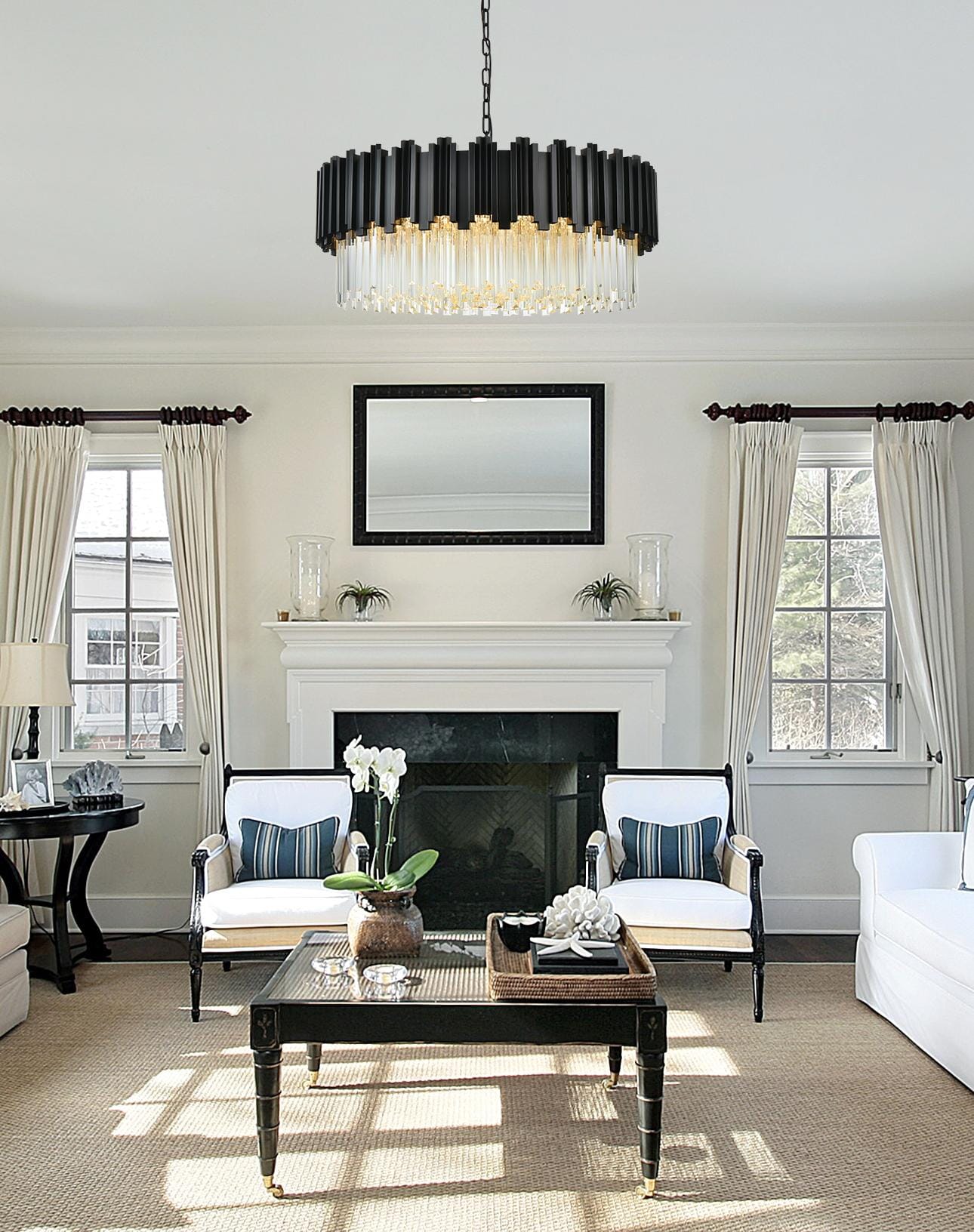 Willow 32 inch Chandelier in Black