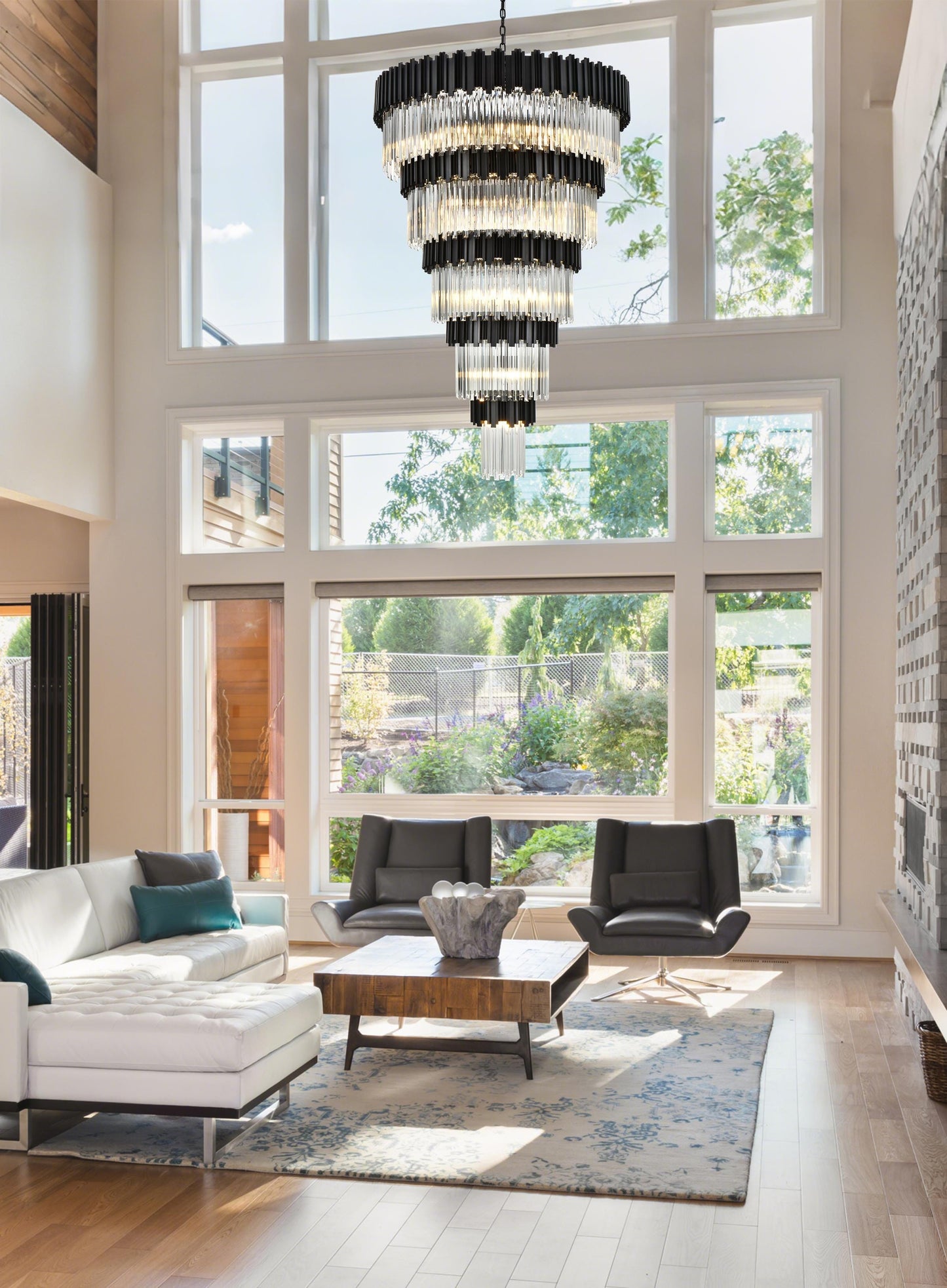 Willow 48 inch Chandelier in Black