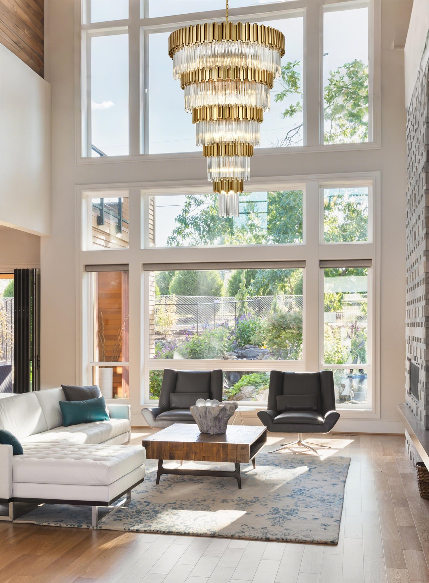 Willow 48 inch Chandelier in Satin Gold