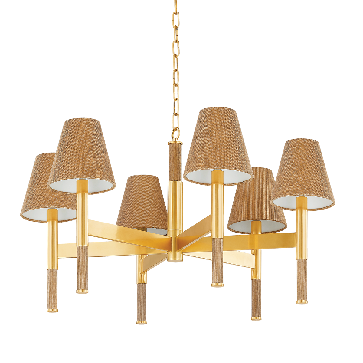 LINDENWOOD Chandelier with Aged Brass Finish