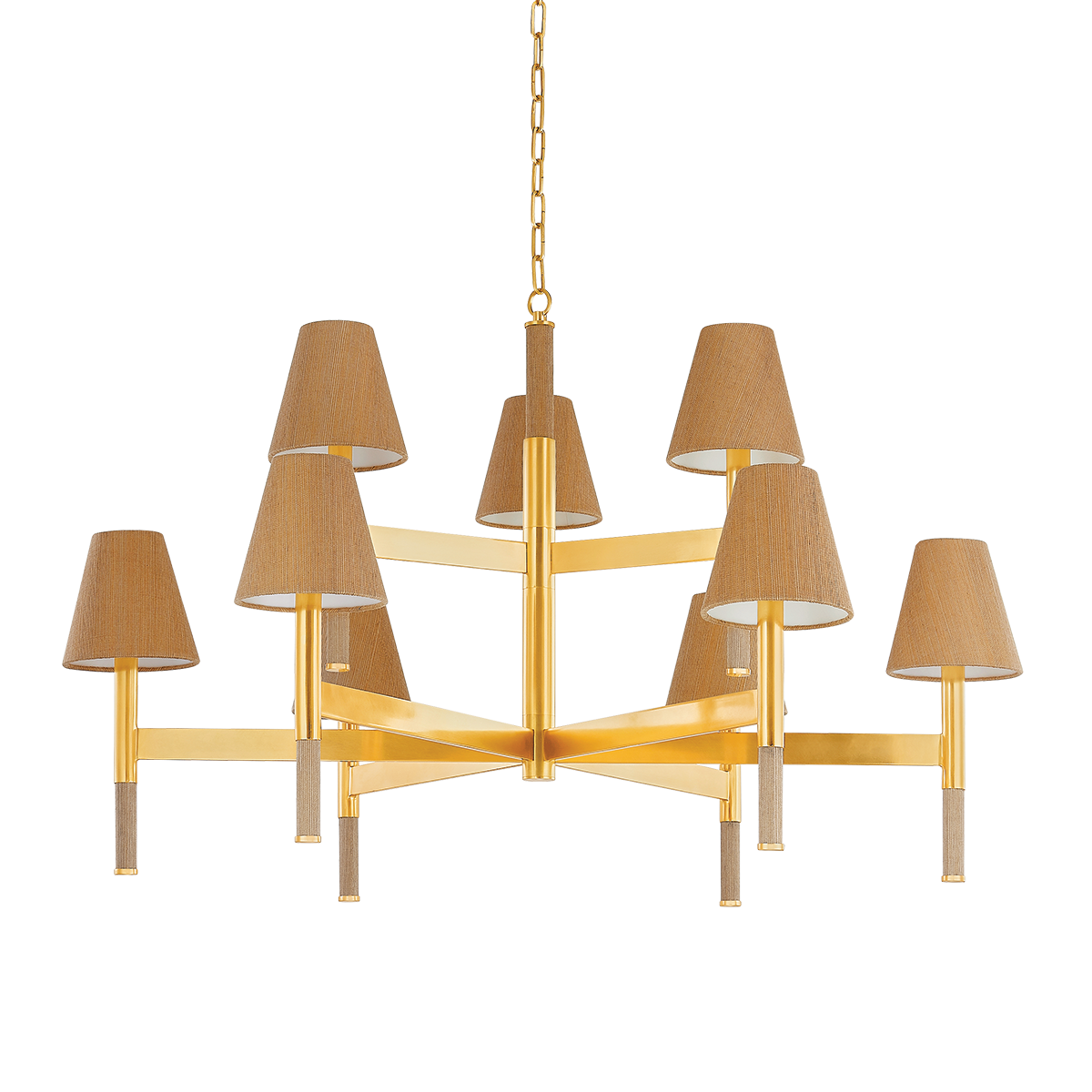 LINDENWOOD Chandelier with Aged Brass Finish