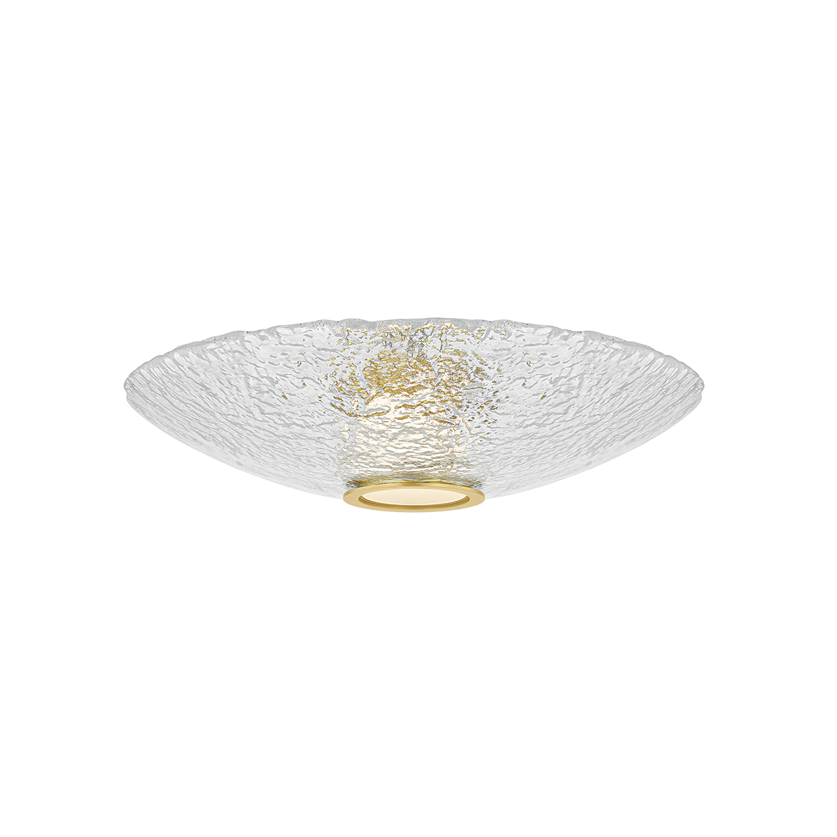NEW HAVEN Flush Mount with AGED BRASS Finish