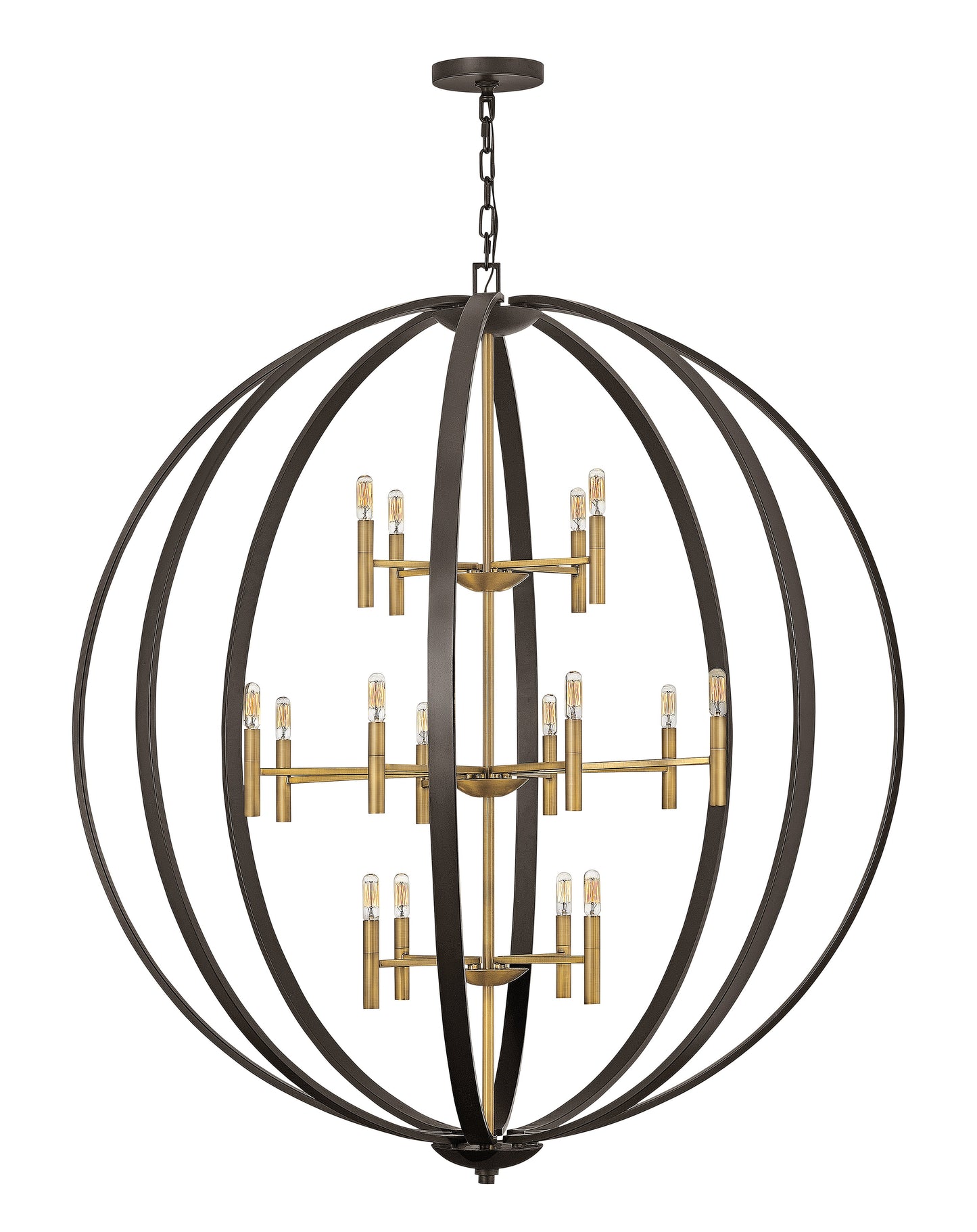 Euclid Extra Large Orb Chandelier In Black Finish