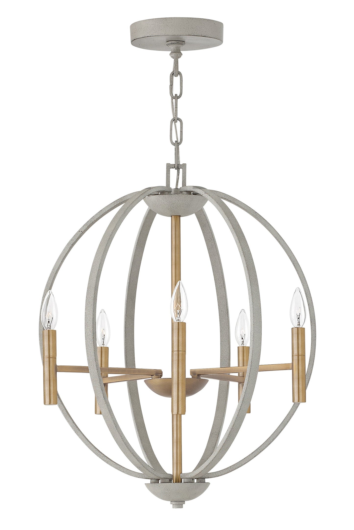 Euclid Small Orb Chandelier In Gray Finish