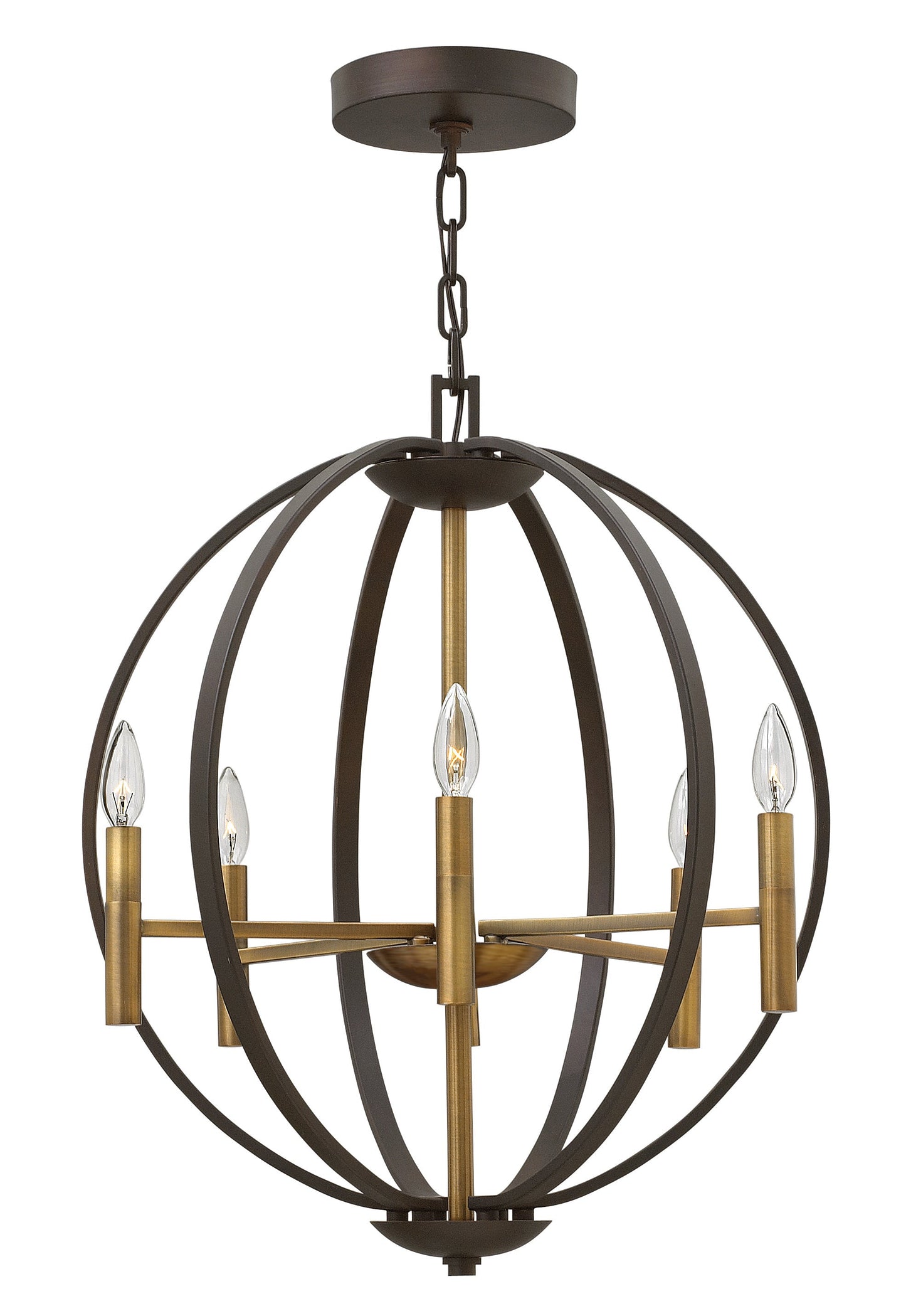 Euclid Small Orb Chandelier In Black Finish