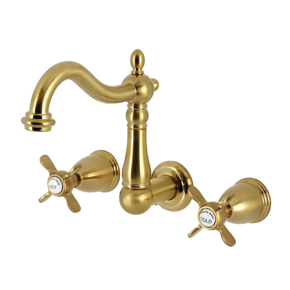 Essex Wall-Mount Bathroom Faucet in Brushed Brass