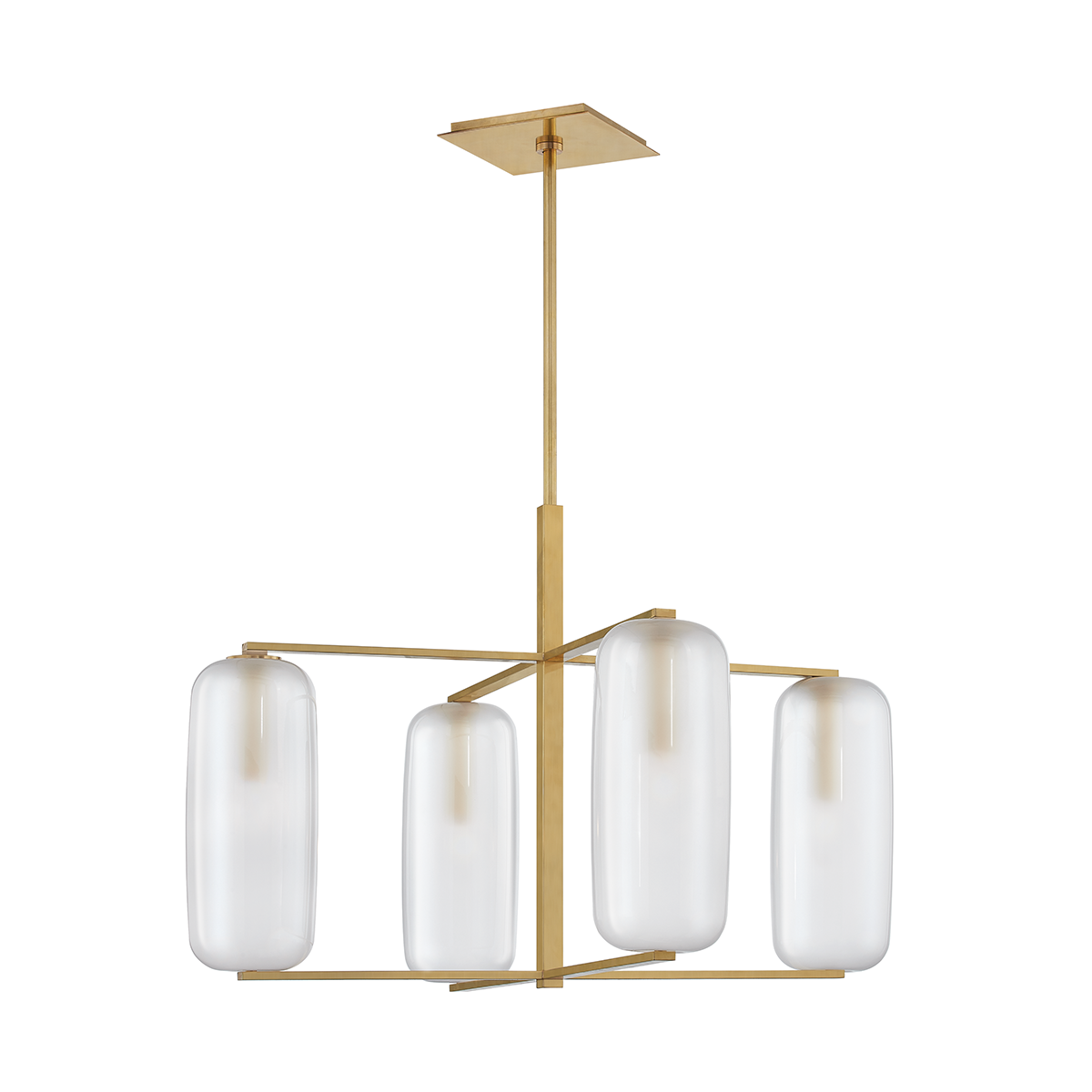 Pebble Chandelier with Aged Brass Finish