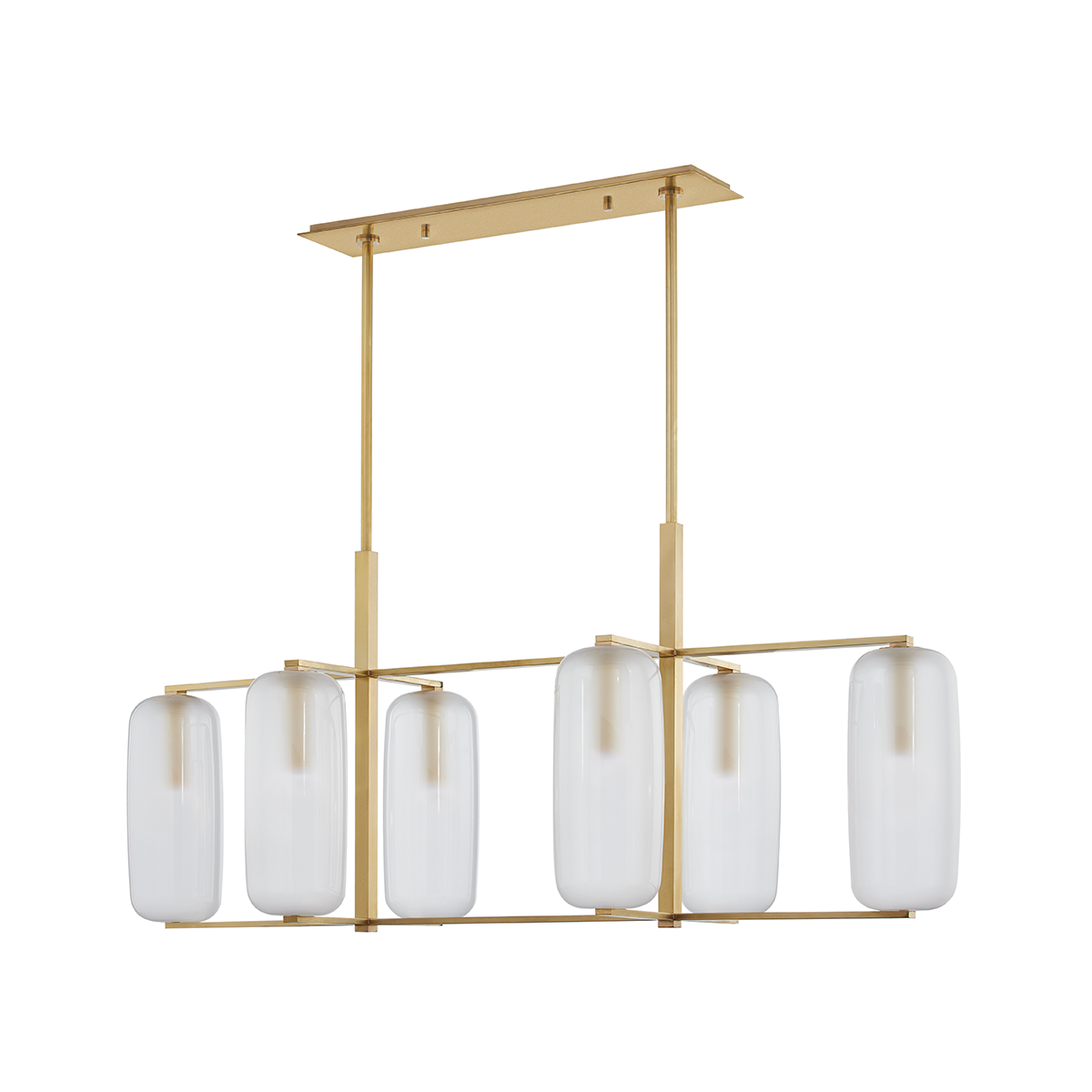 Pebble Linear with Aged Brass Finish