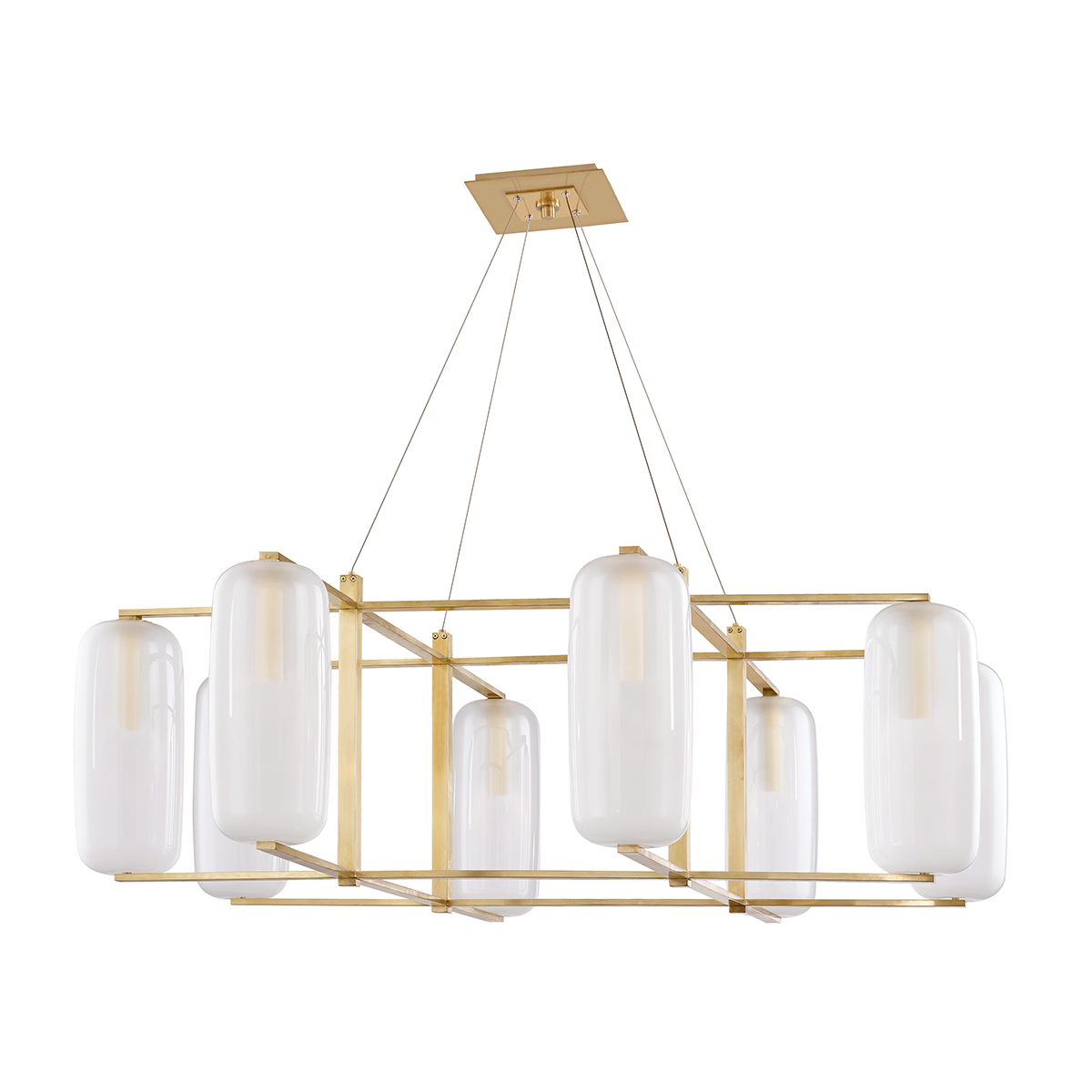 Pebble Chandelier with Aged Brass Finish