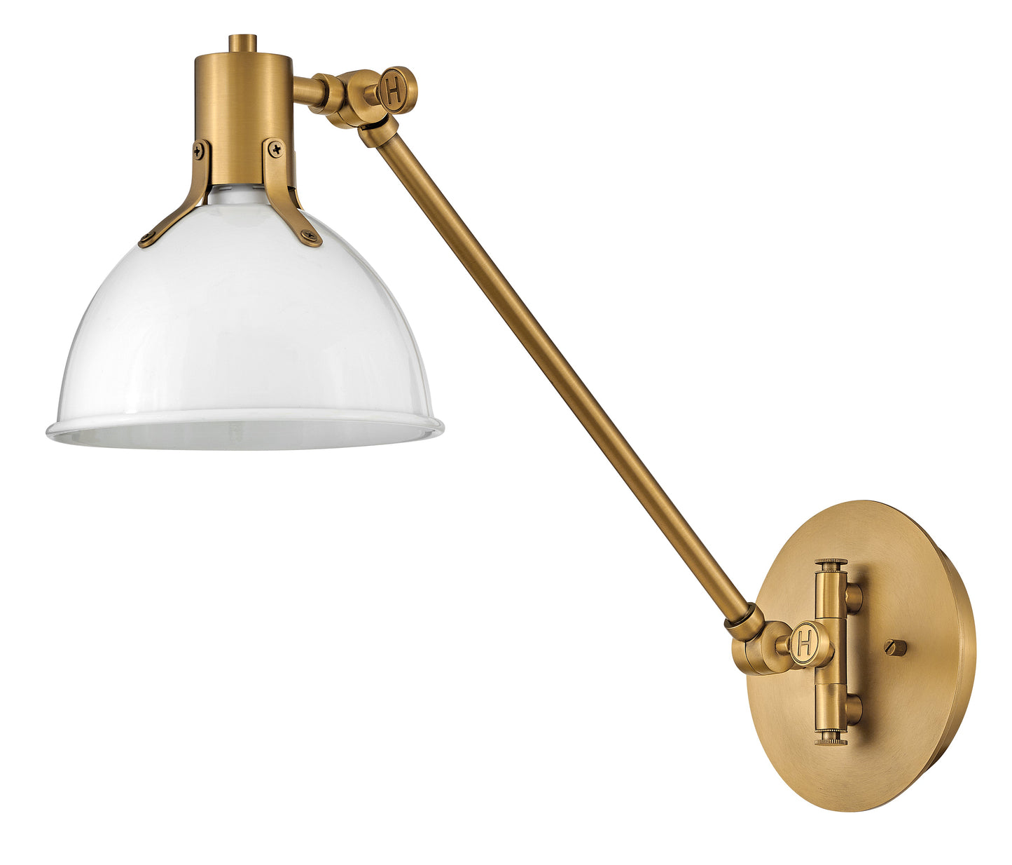 Argo Medium Swing Arm Single Light Sconce In White Finish